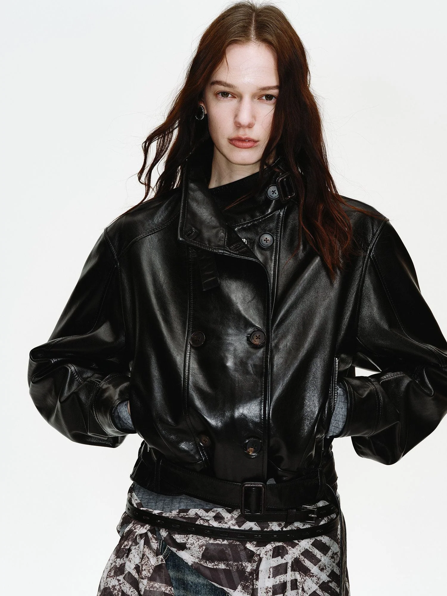 Belted Leather Jacket - Image 4