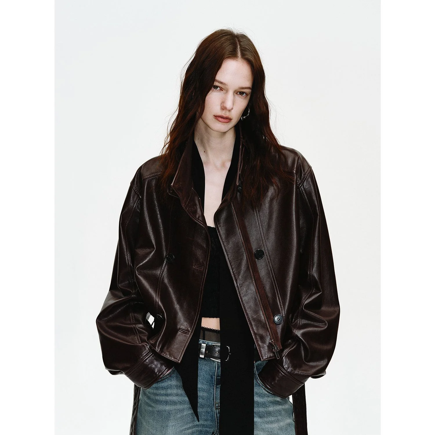 Belted Leather Jacket - Image 6