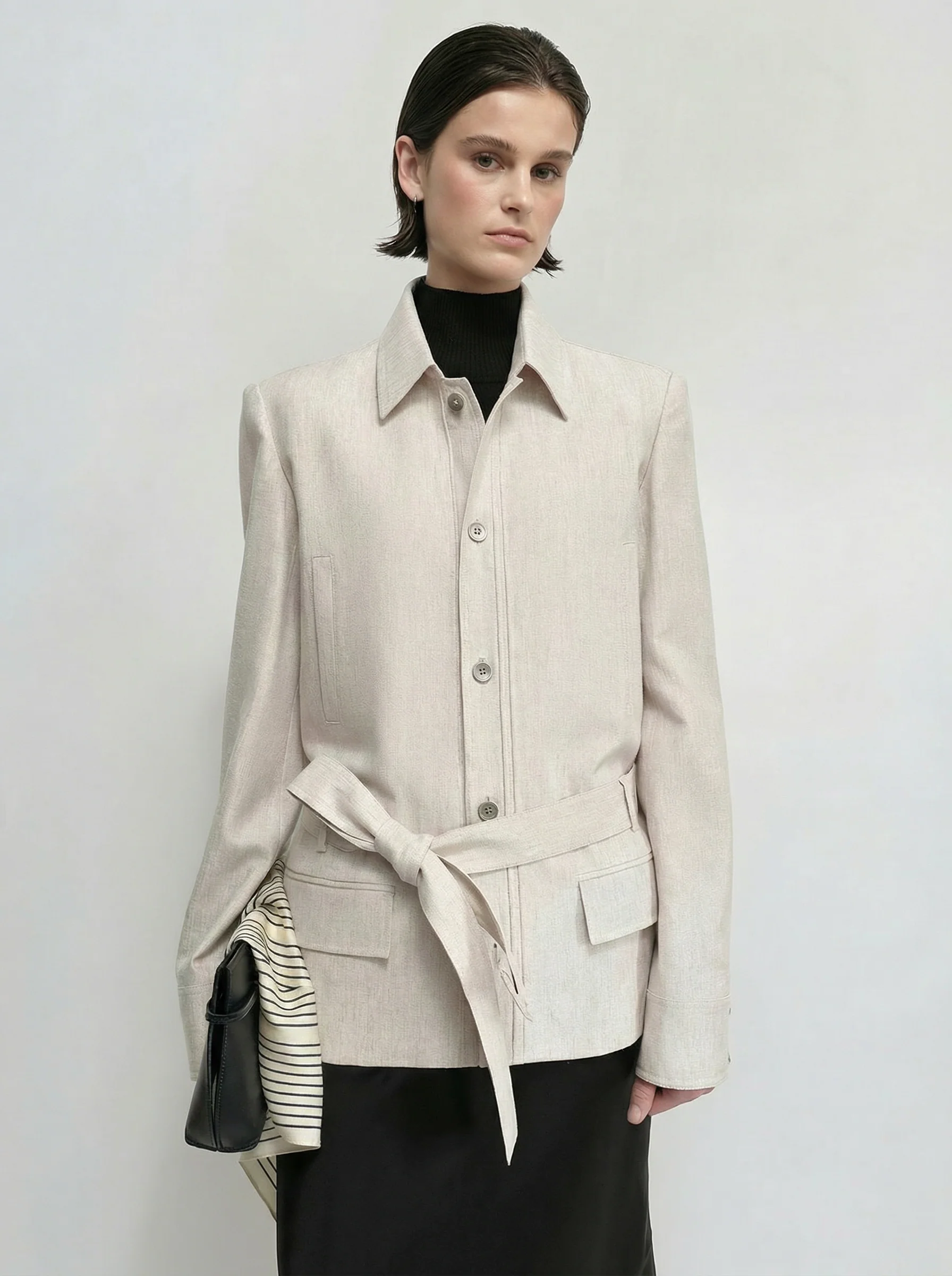 Belted Linen Jacket