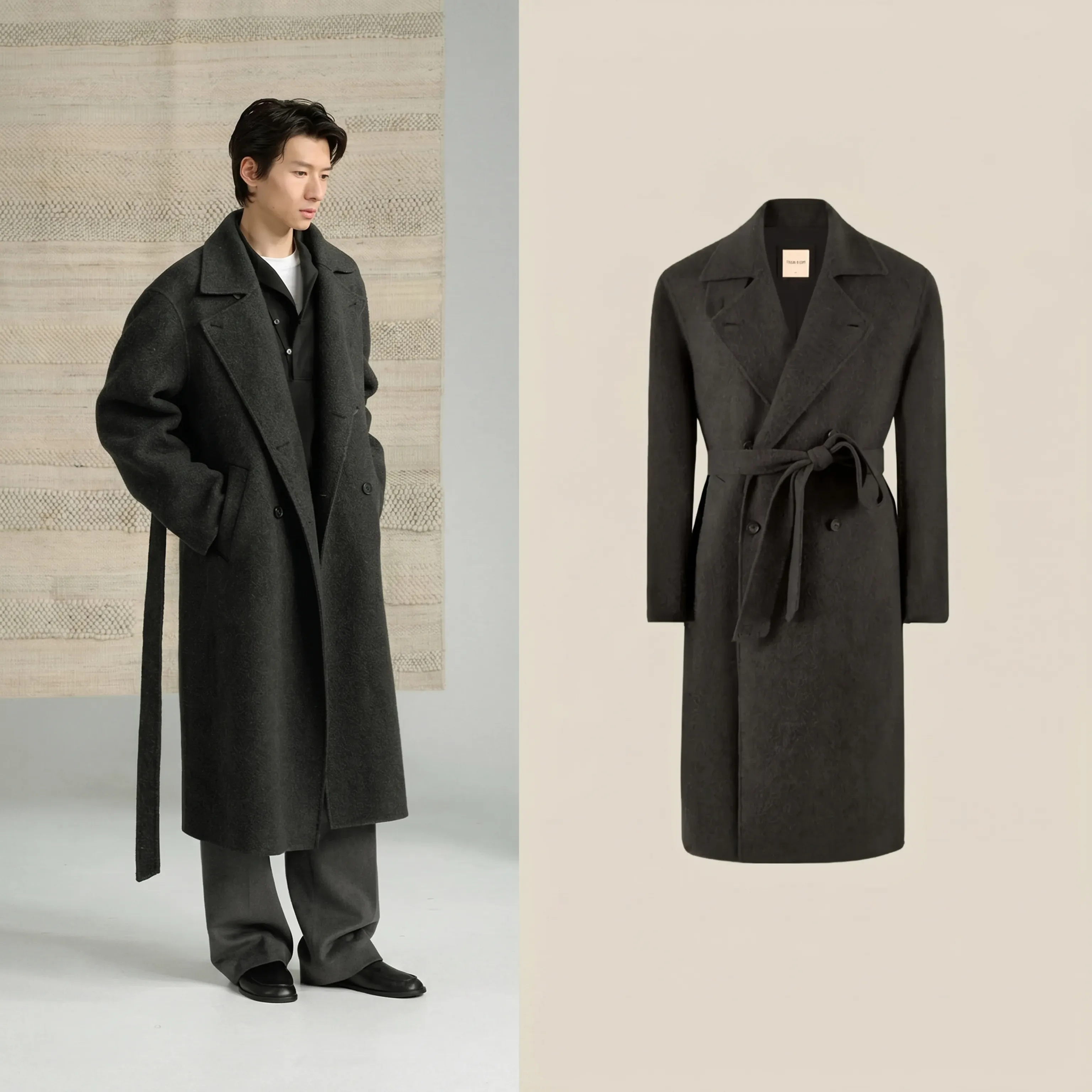 Belted Long Overcoat - Image 4