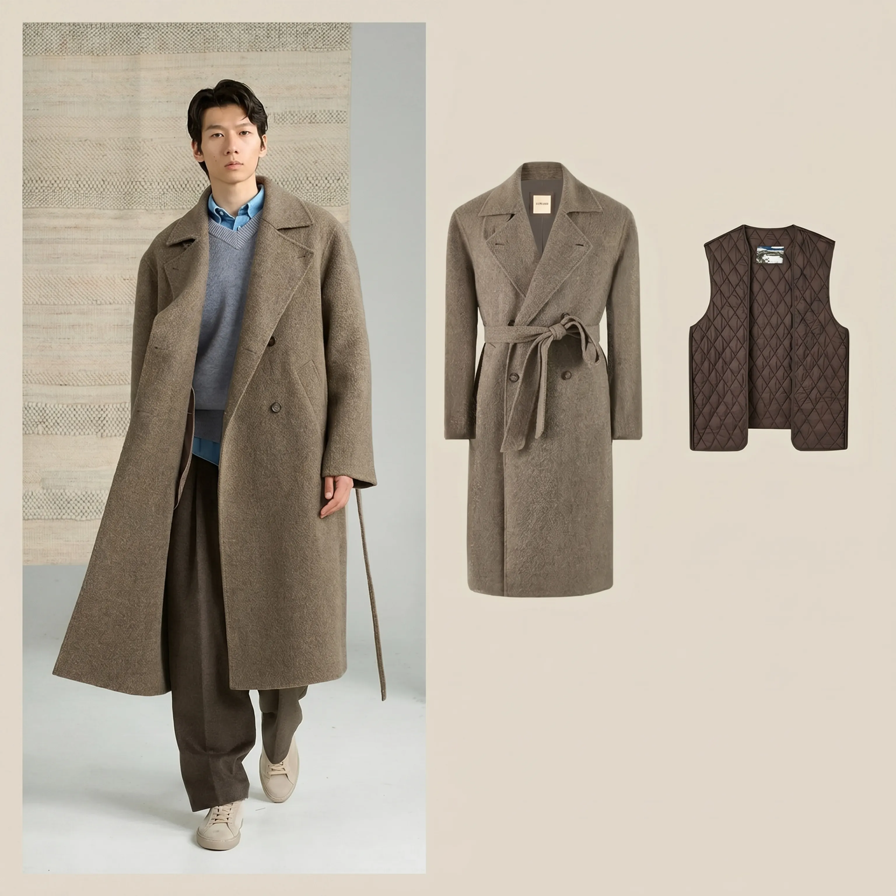Belted Long Overcoat - Image 9