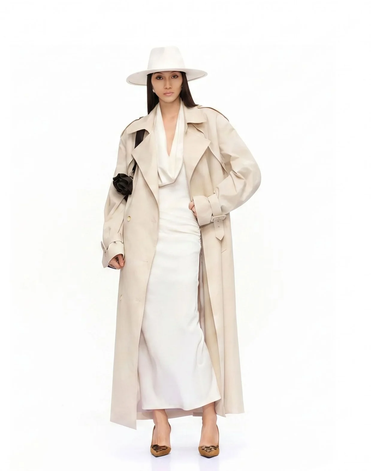 Belted Long Trench