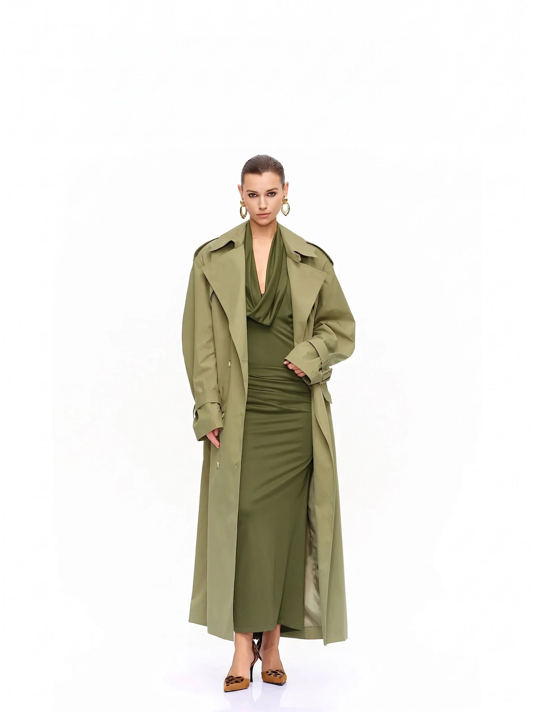 Belted Long Trench - Image 5