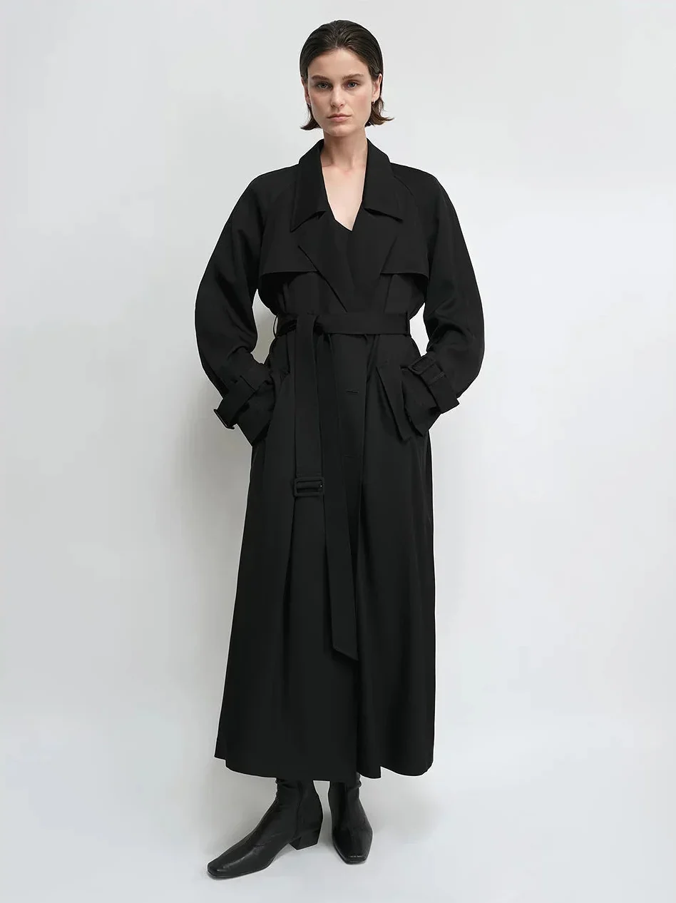 Belted Long Trench