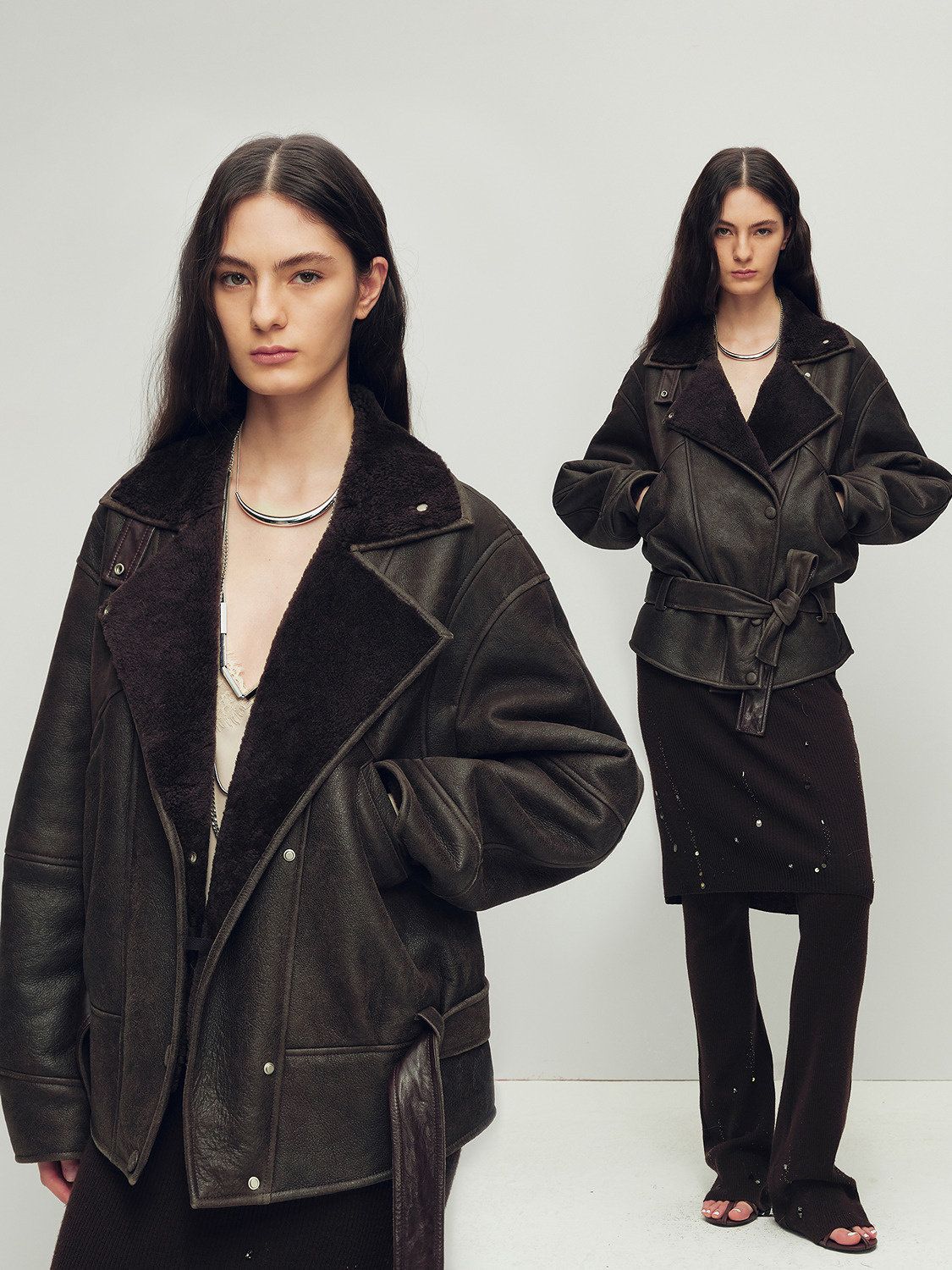 Belted Merino Shearling Jacket - Image 3