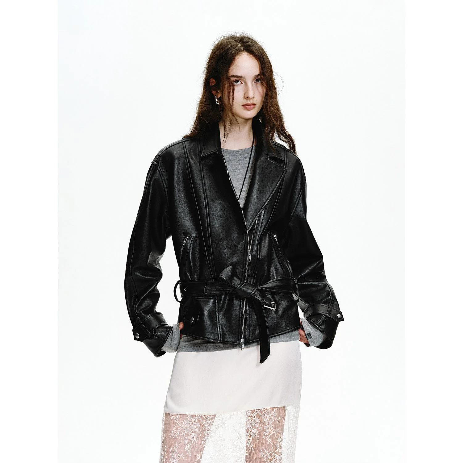 Belted Moto Jacket - Image 7