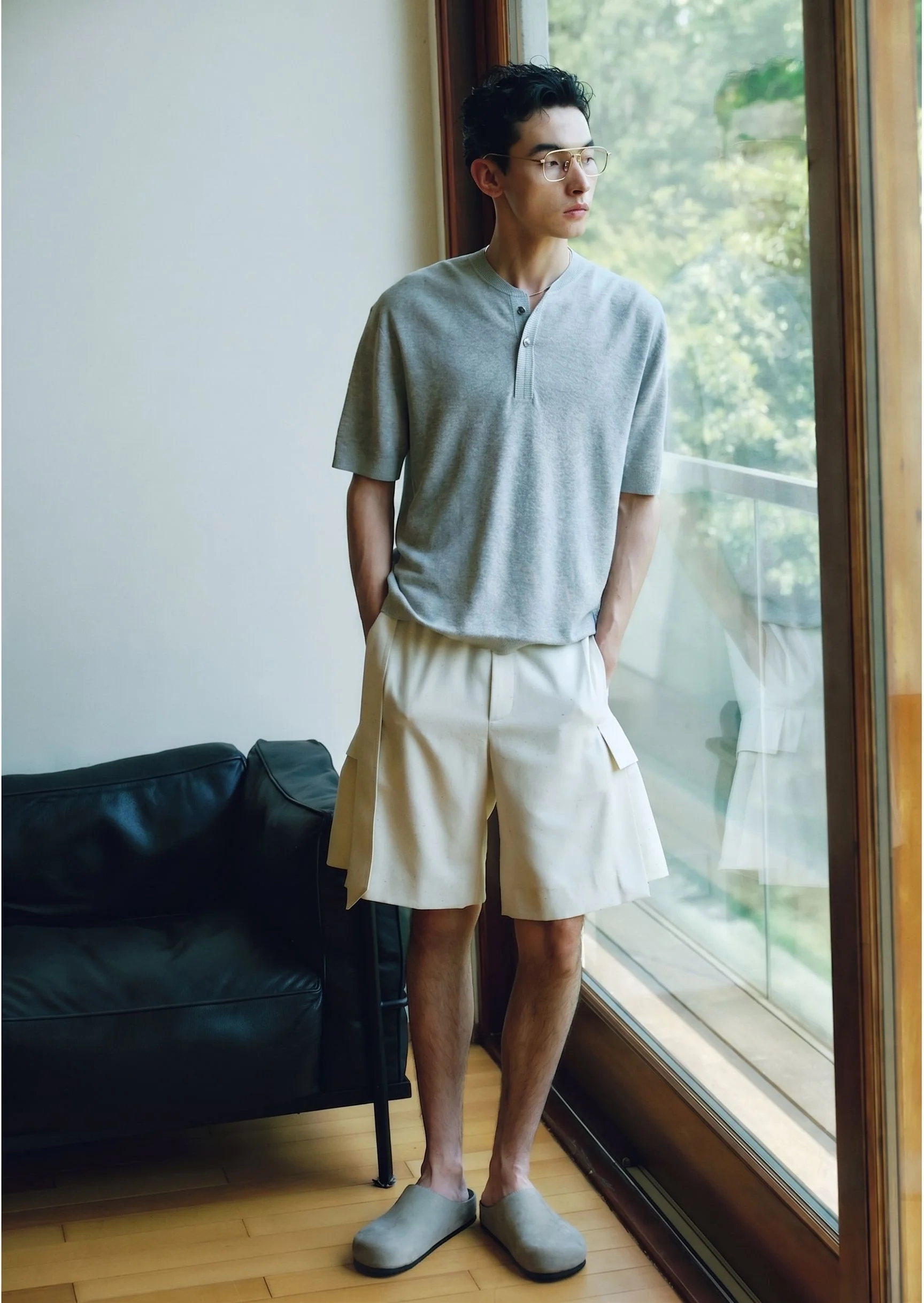 Belted Panel Shorts