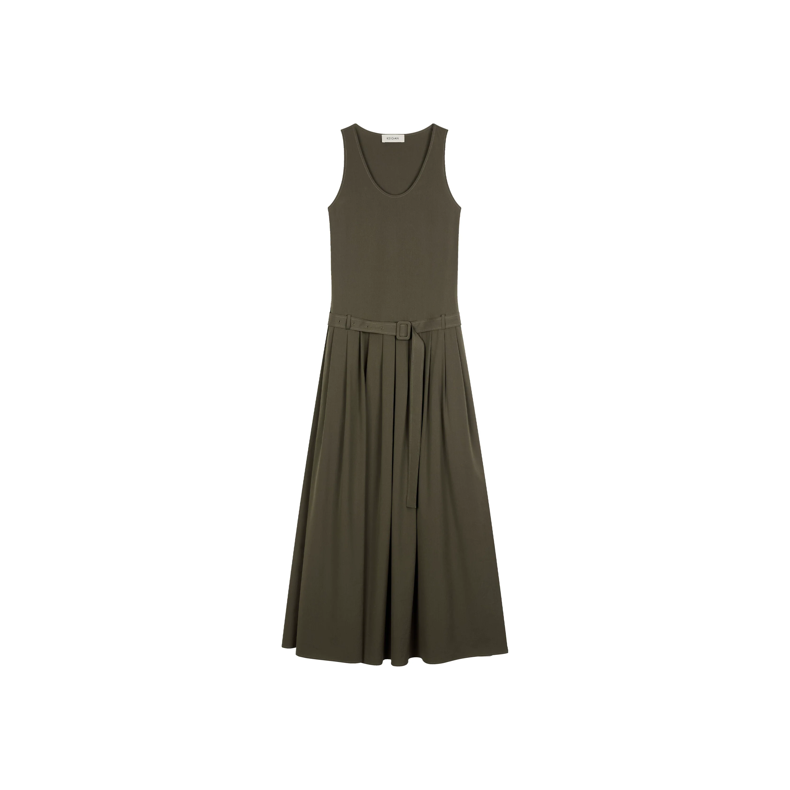 Belted Pleated Maxi Dress - Image 3