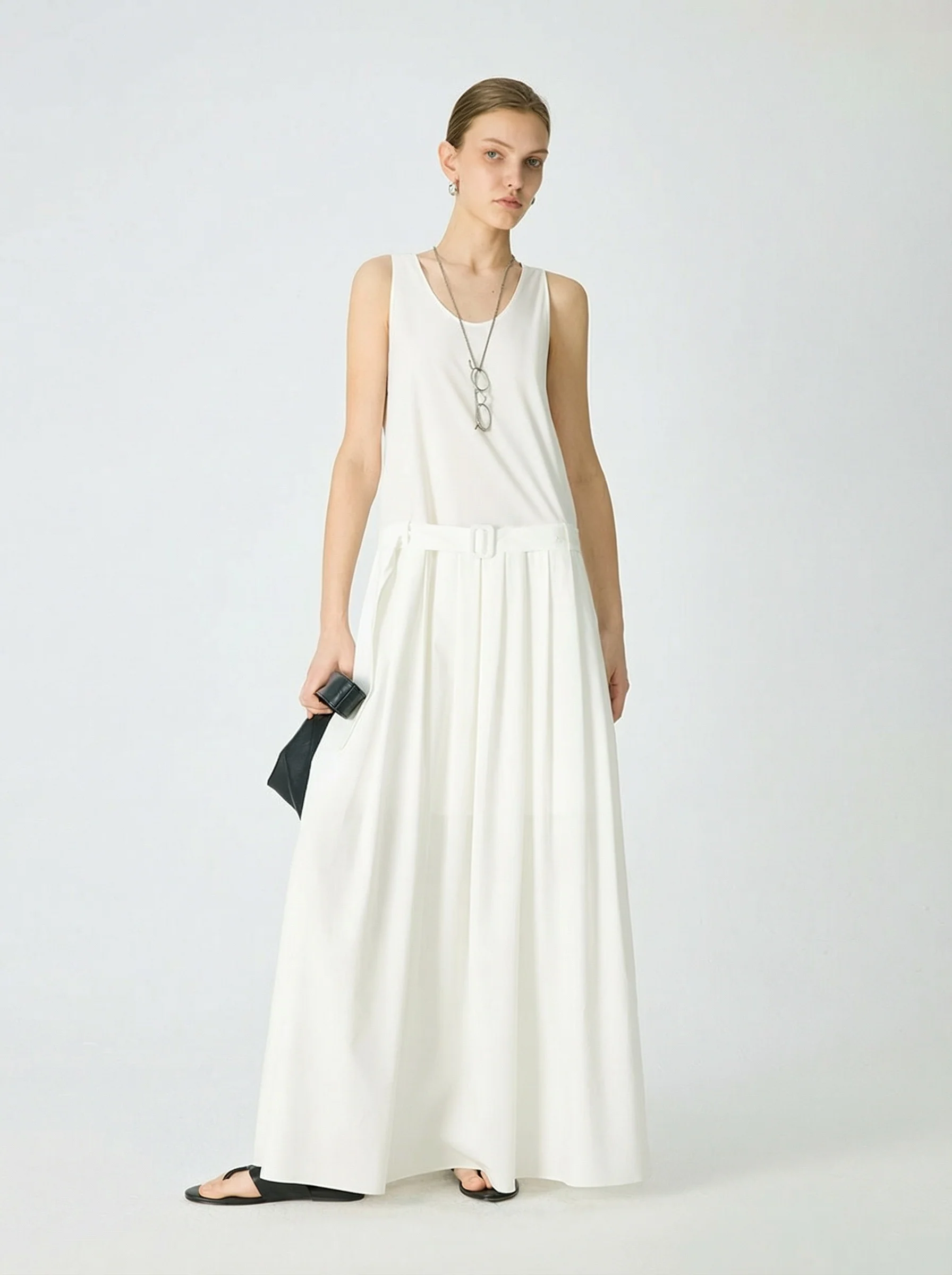Belted Pleated Maxi Dress - Image 7