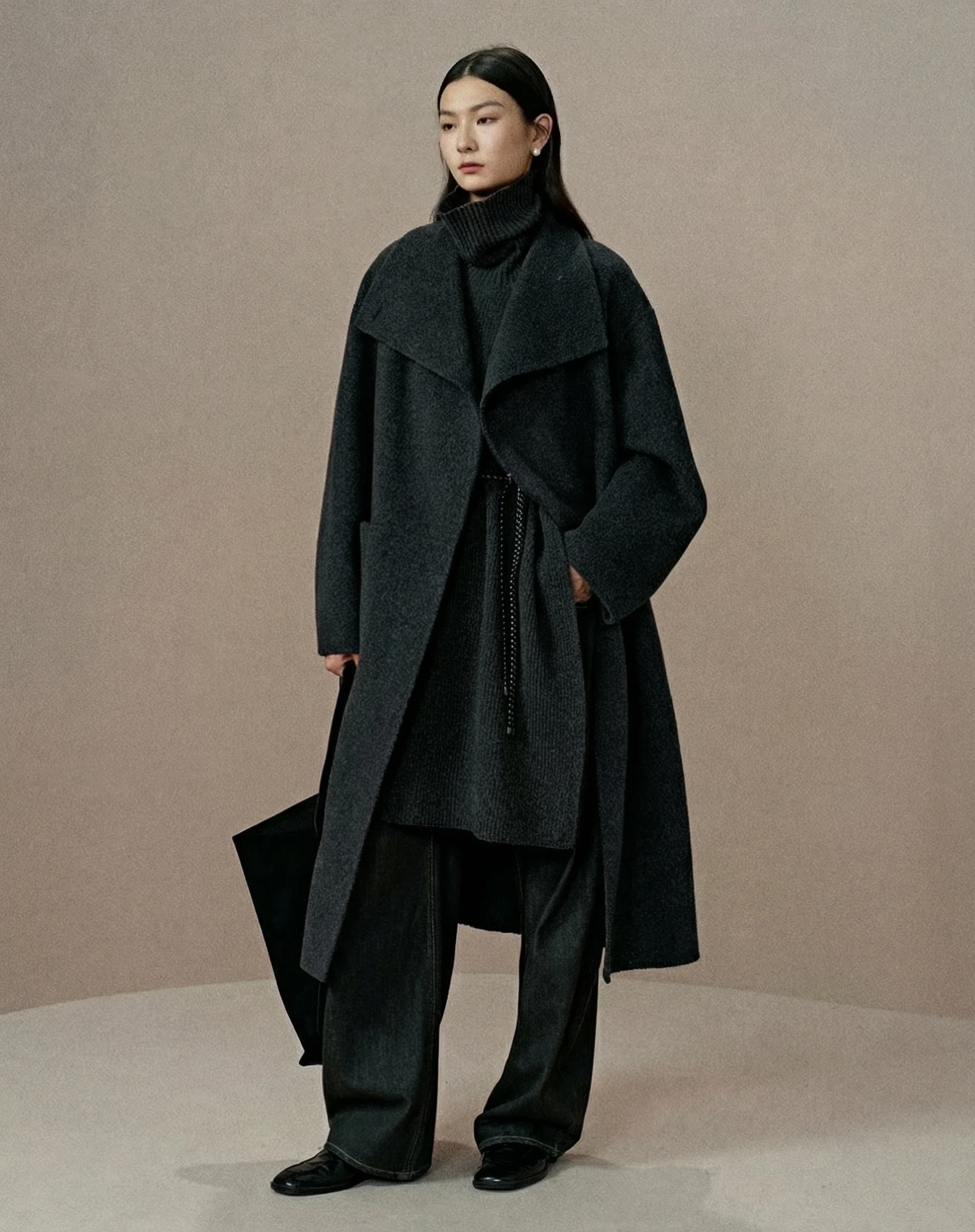 Belted Shawl Coat - Image 3