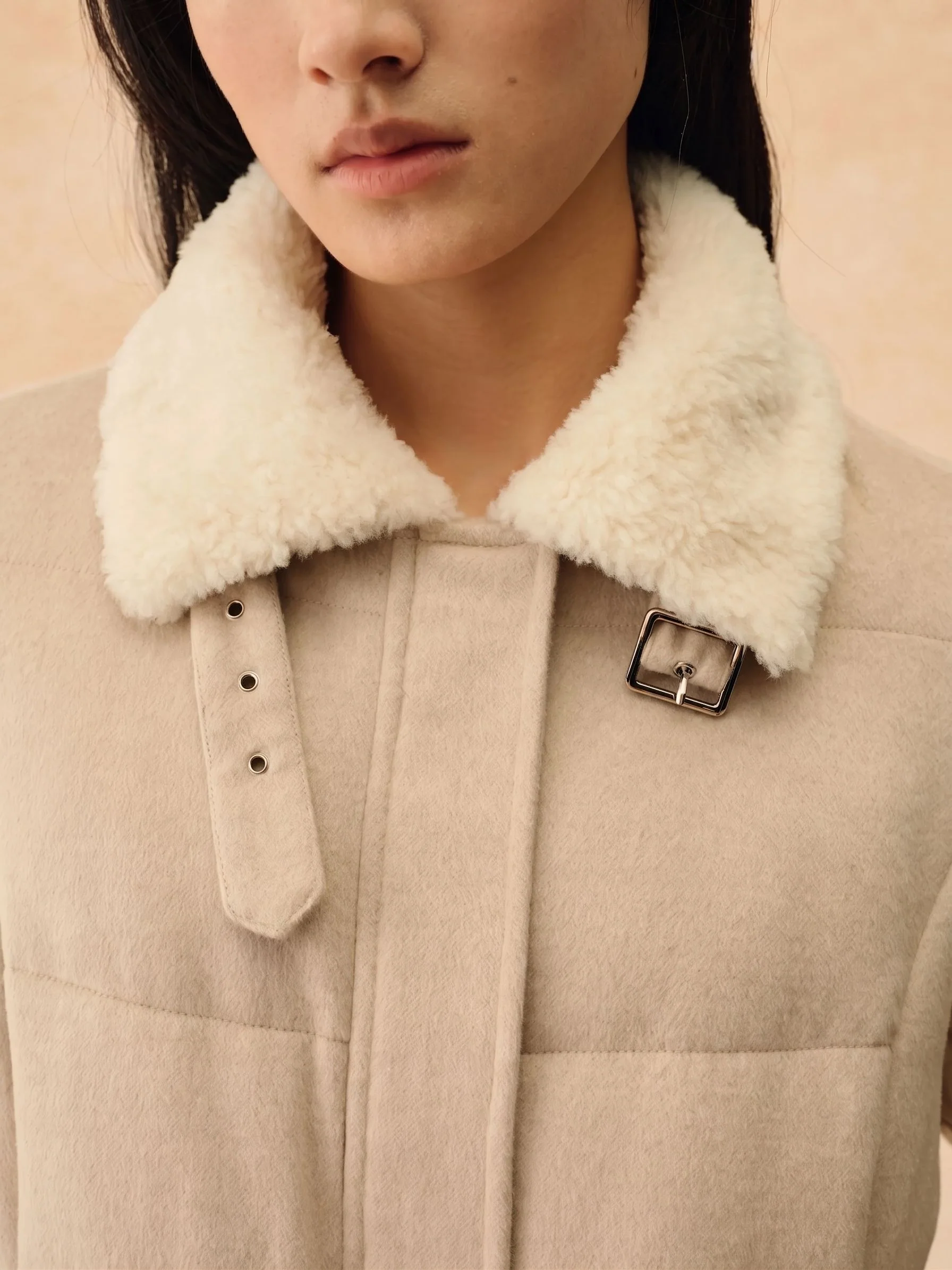 Belted Shearling Down Coat - Image 4