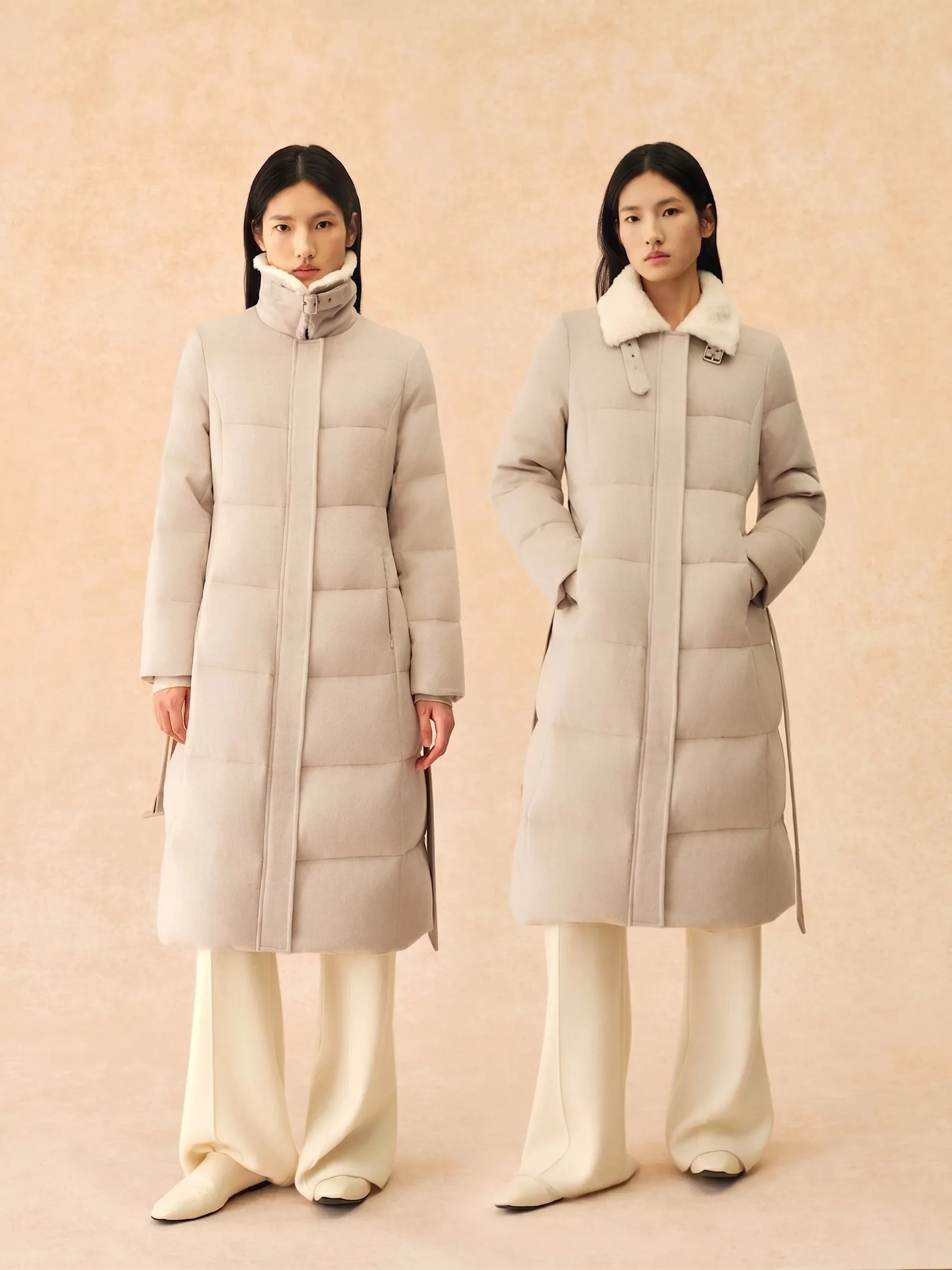 Belted Shearling Down Coat - Image 5