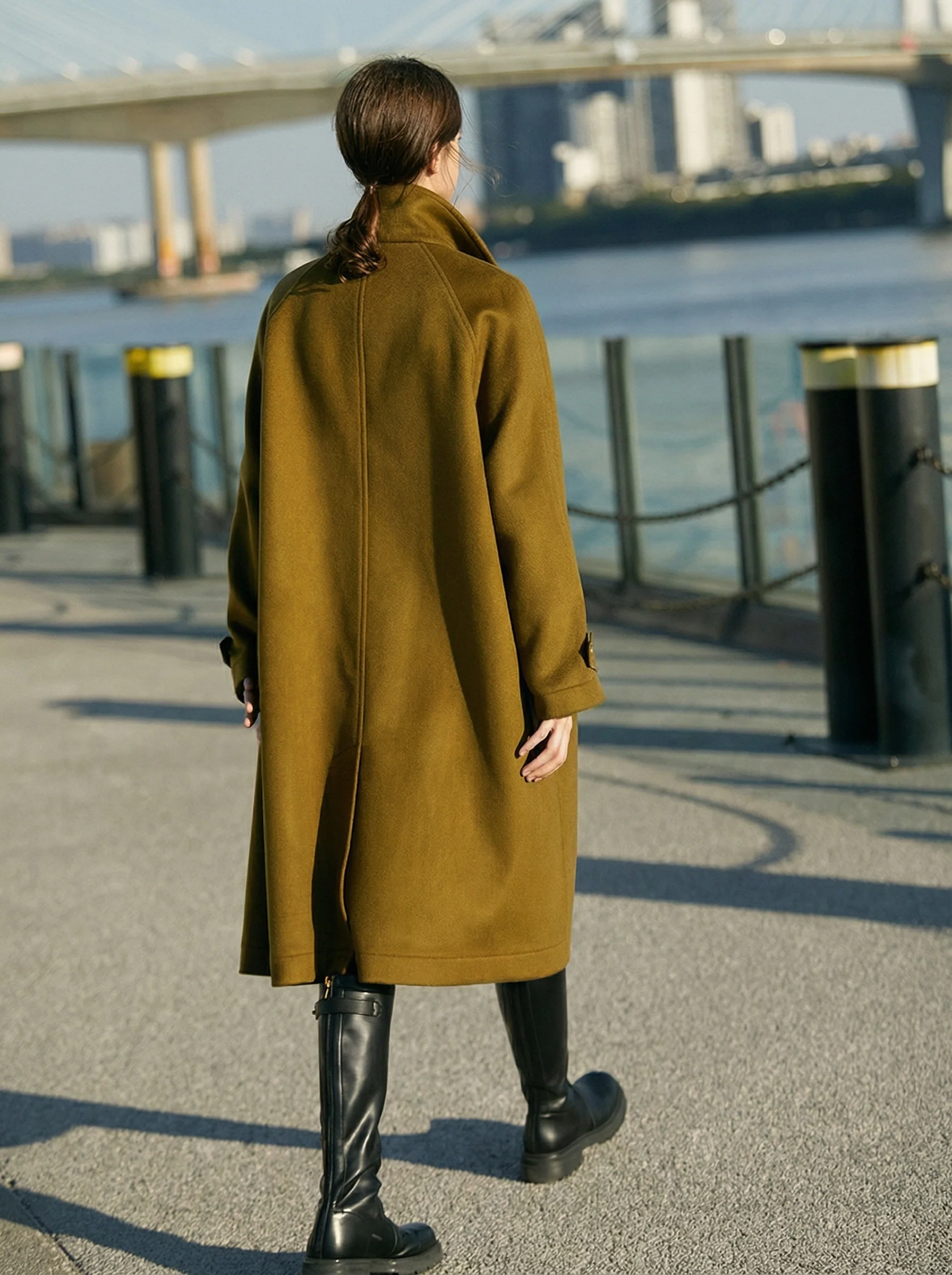 Belted Stand-Collar Coat - Image 4