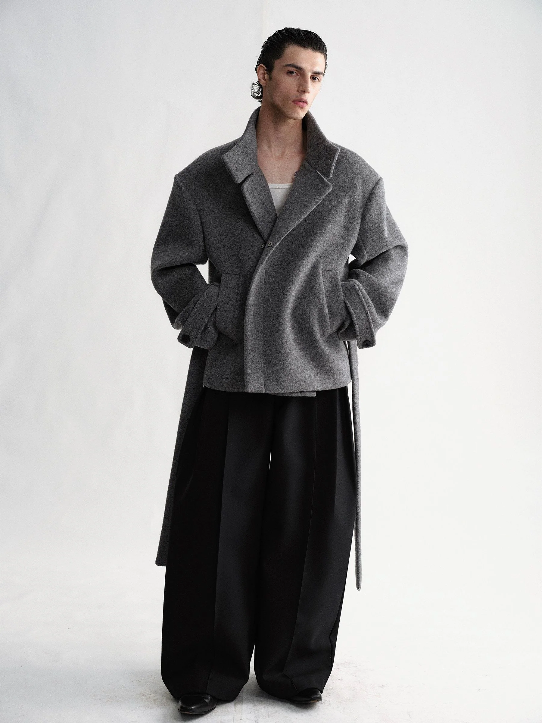 Belted Stand-Collar Jacket - Image 4