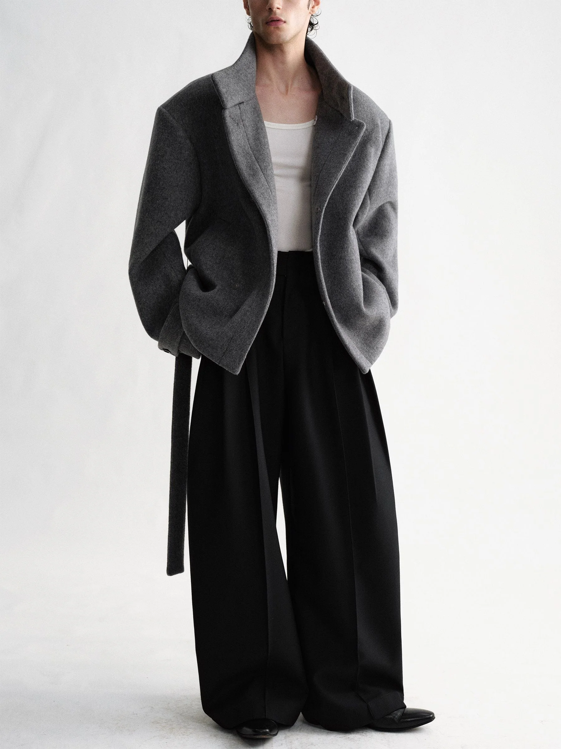 Belted Stand-Collar Jacket - Image 5