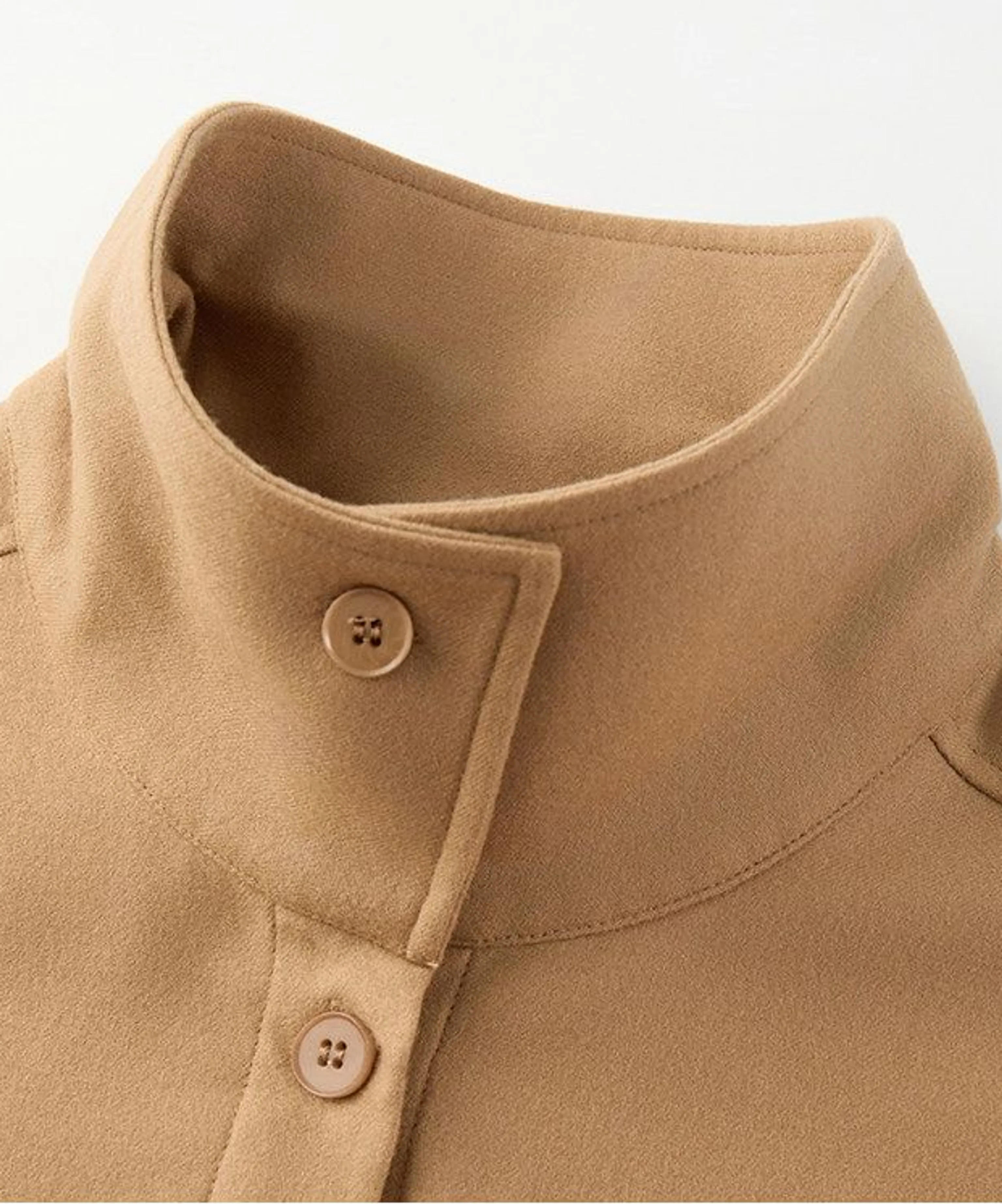 Belted Stand-Collar Wool-Cashmere Shirt - Image 5