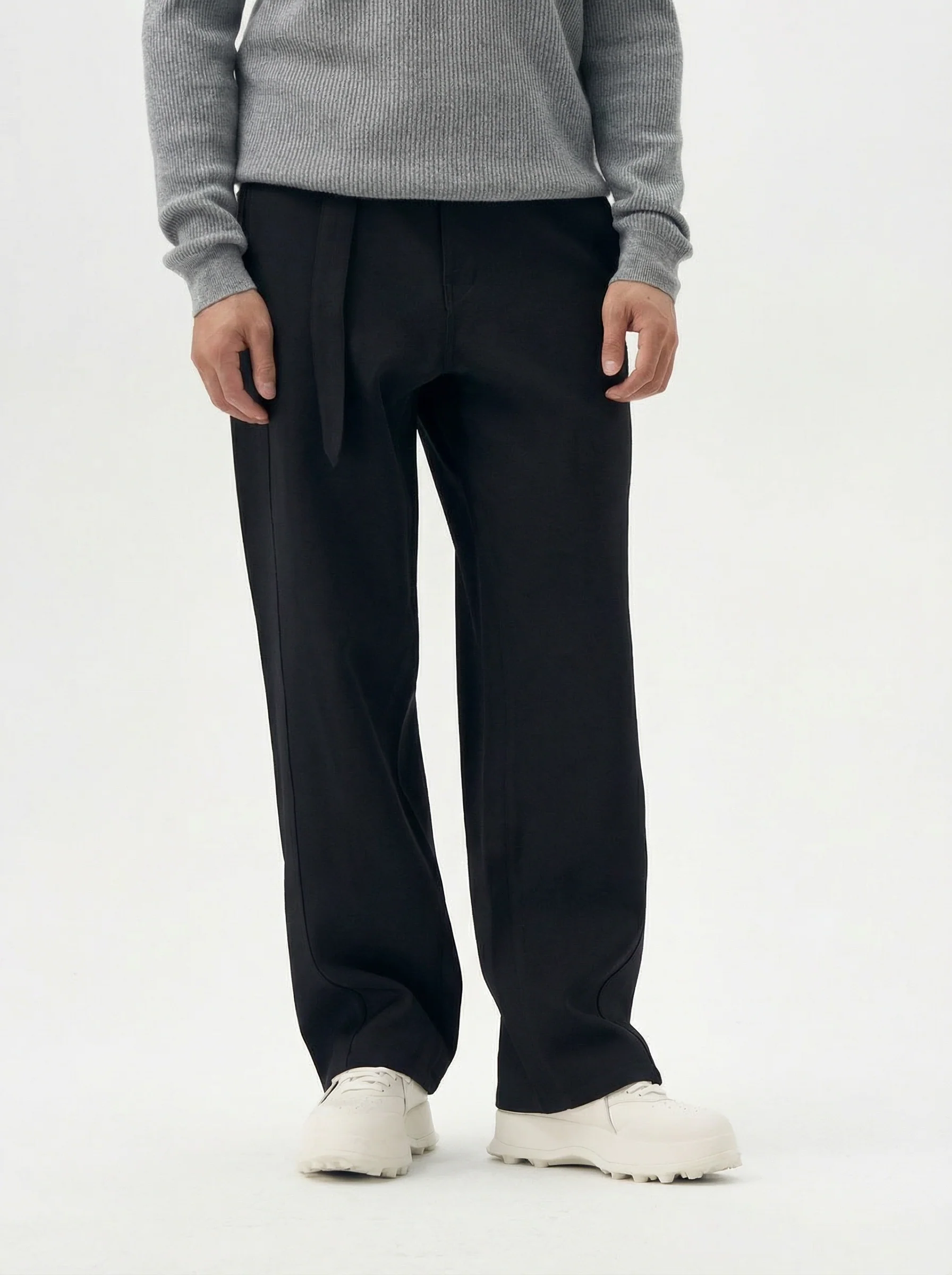 Belted Straight Trousers - Image 3