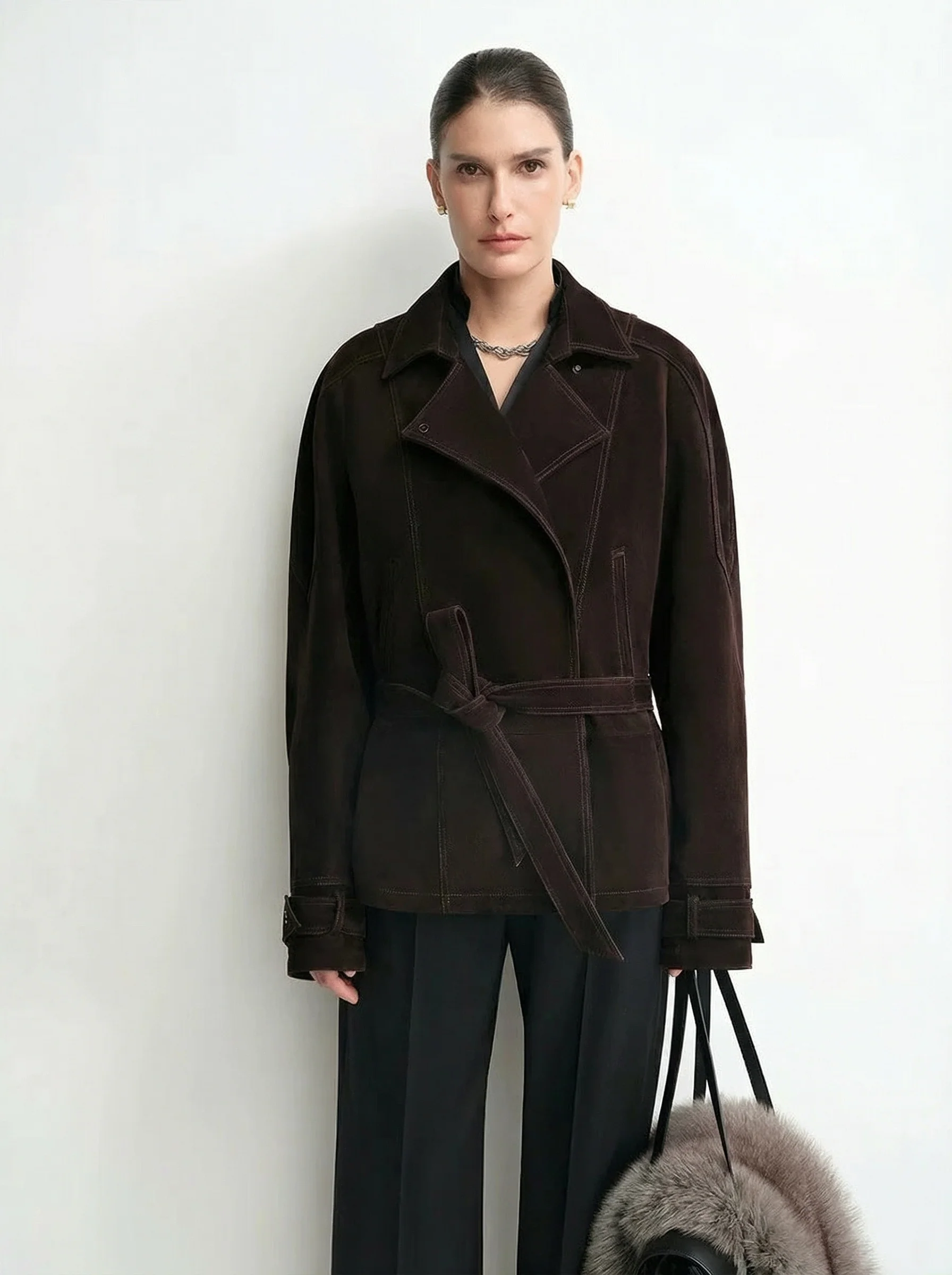 Belted Suede Jacket - Image 6