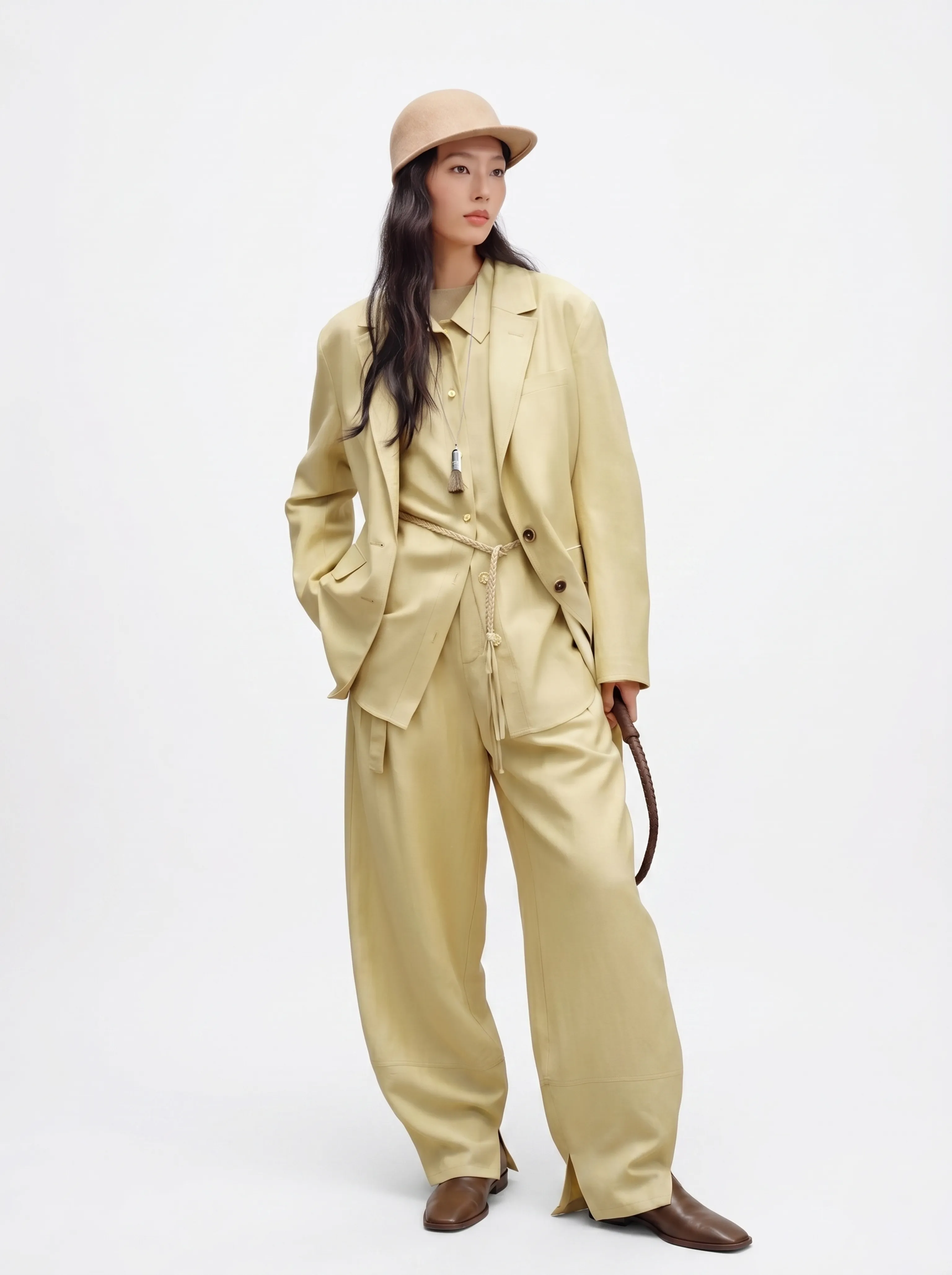 Belted Suit Set