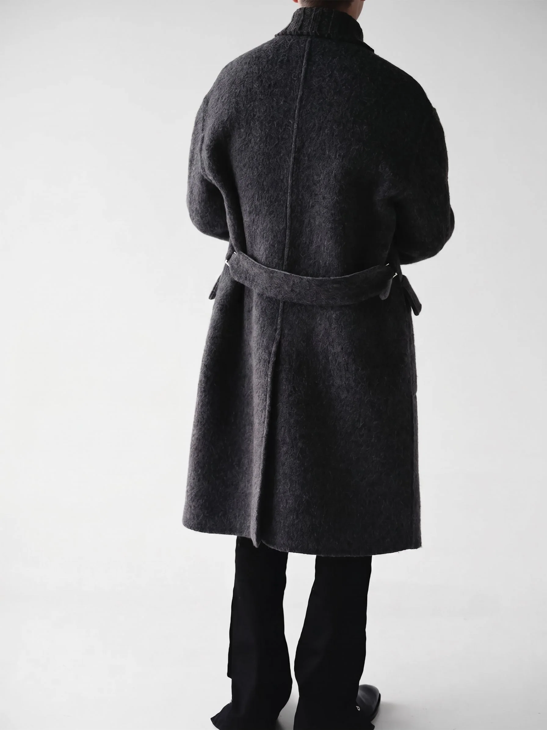 Belted Textured Coat - Image 5