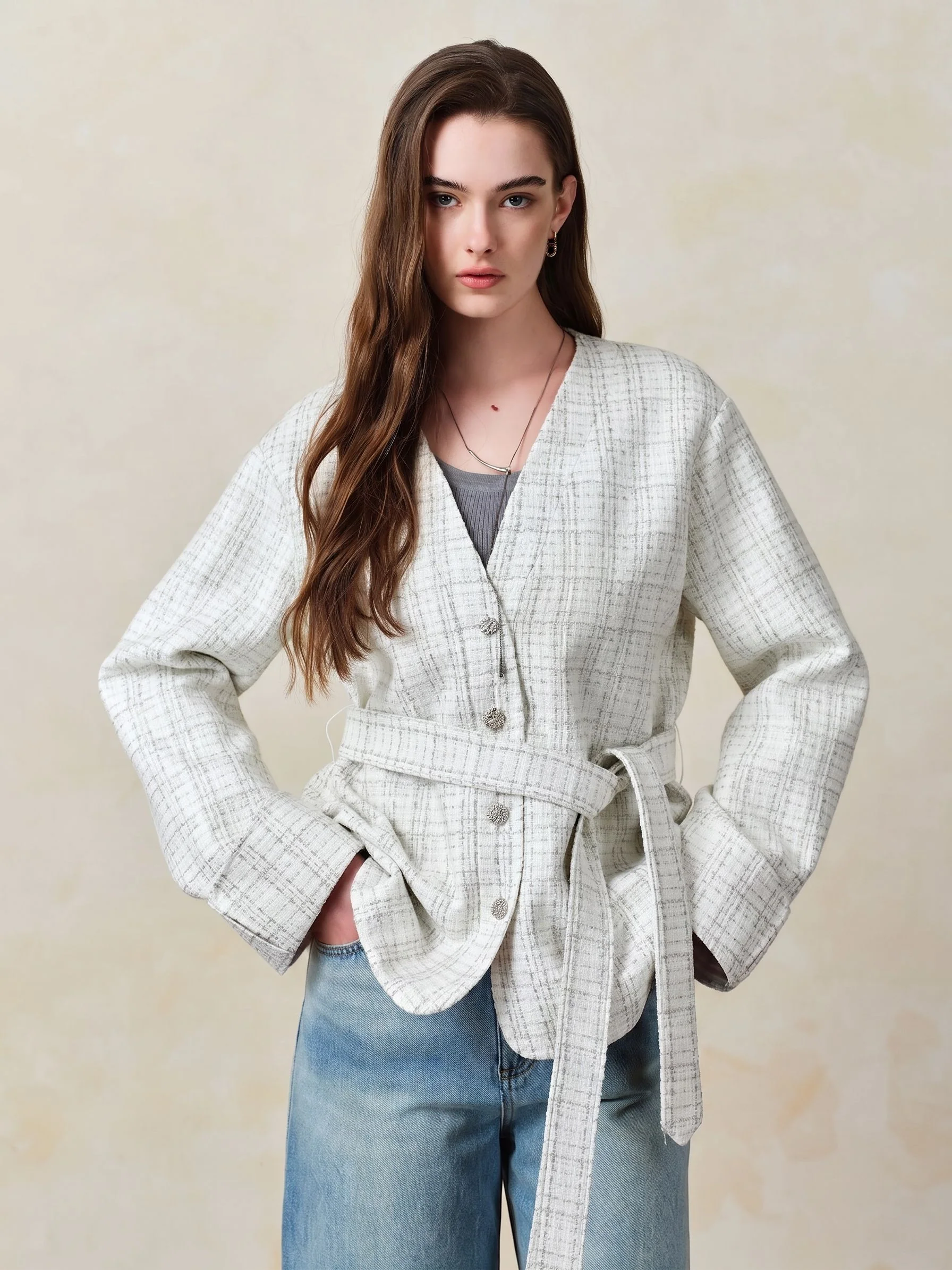 Belted Tweed Jacket - Image 2
