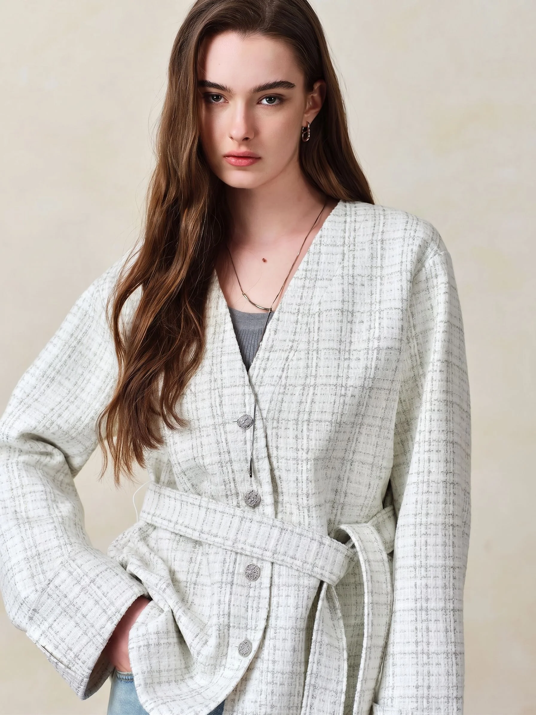 Belted Tweed Jacket - Image 3