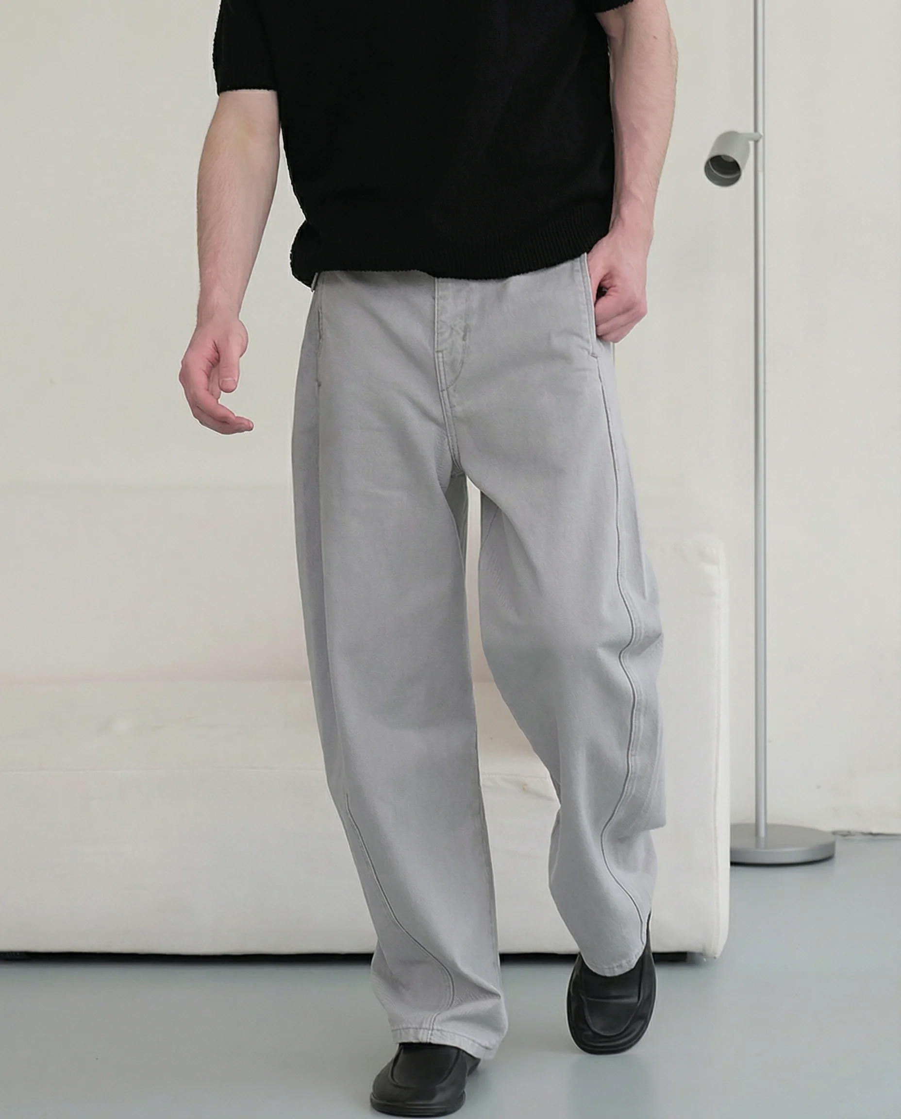 Belted Twill Trousers - Image 3