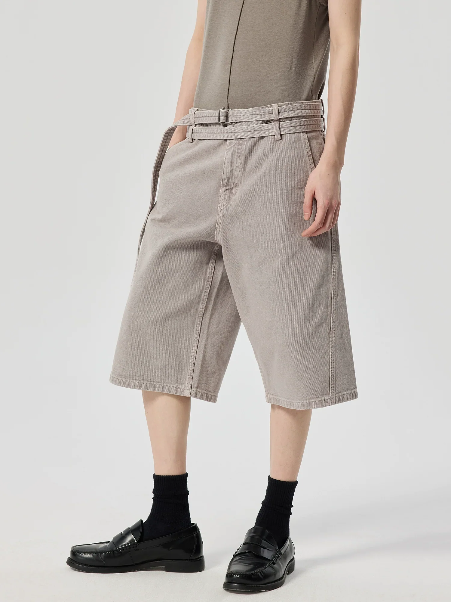Belted Wide-Leg Bermuda Shorts - Image 2