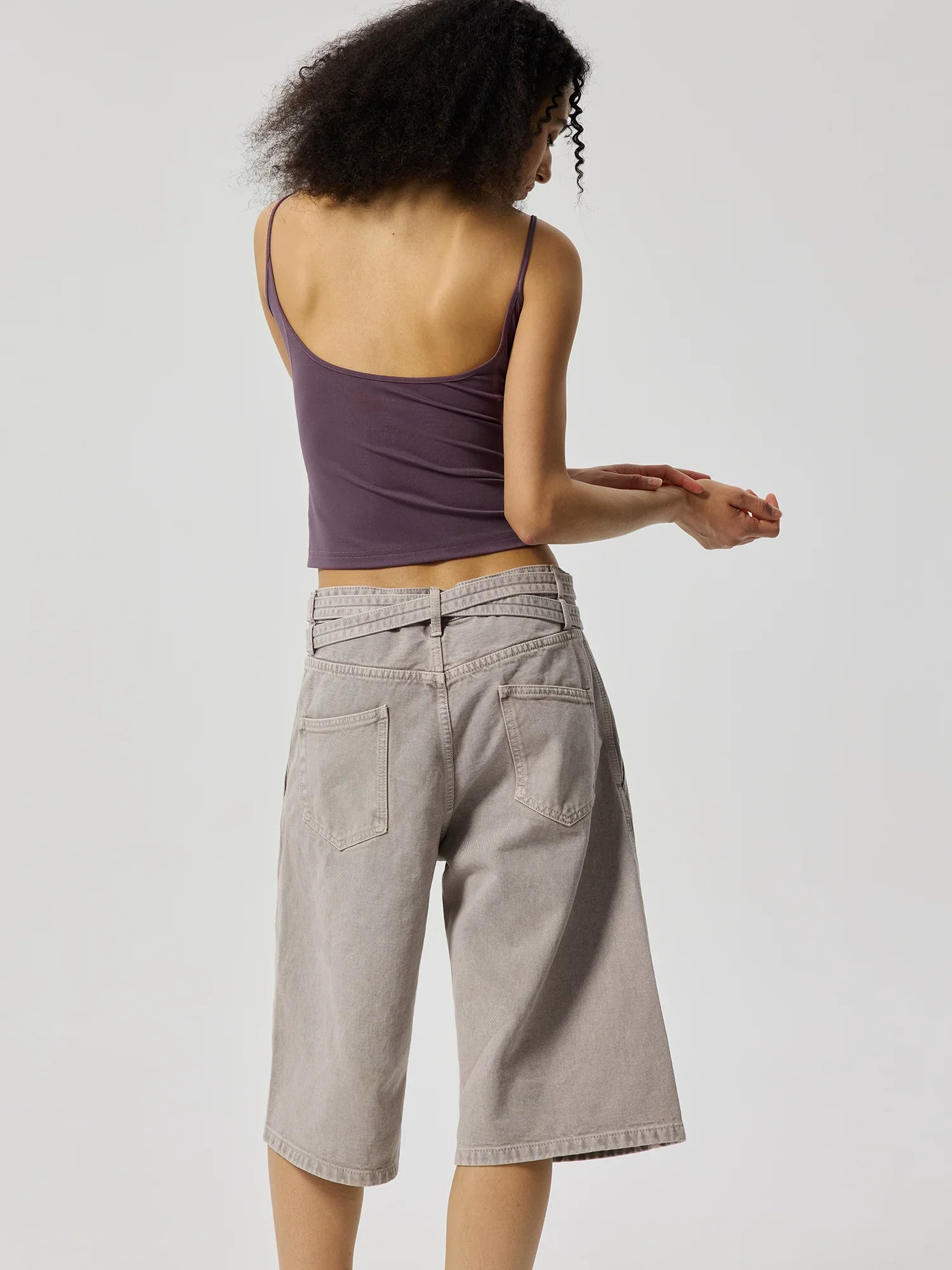 Belted Wide-Leg Bermuda Shorts - Image 4