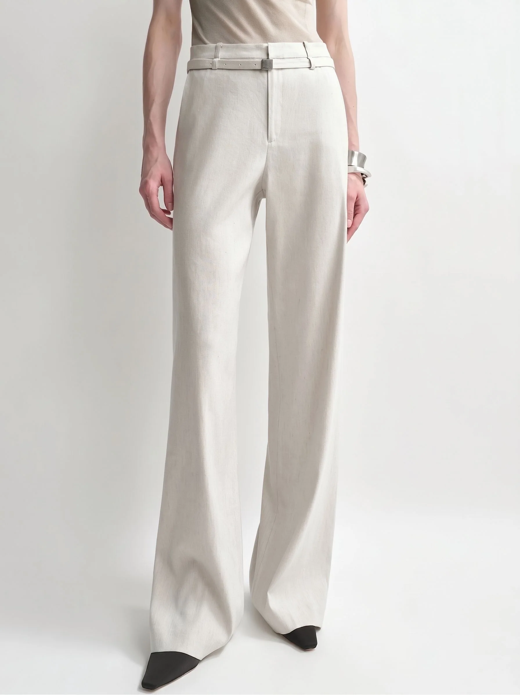 Belted Wide-Leg Trousers