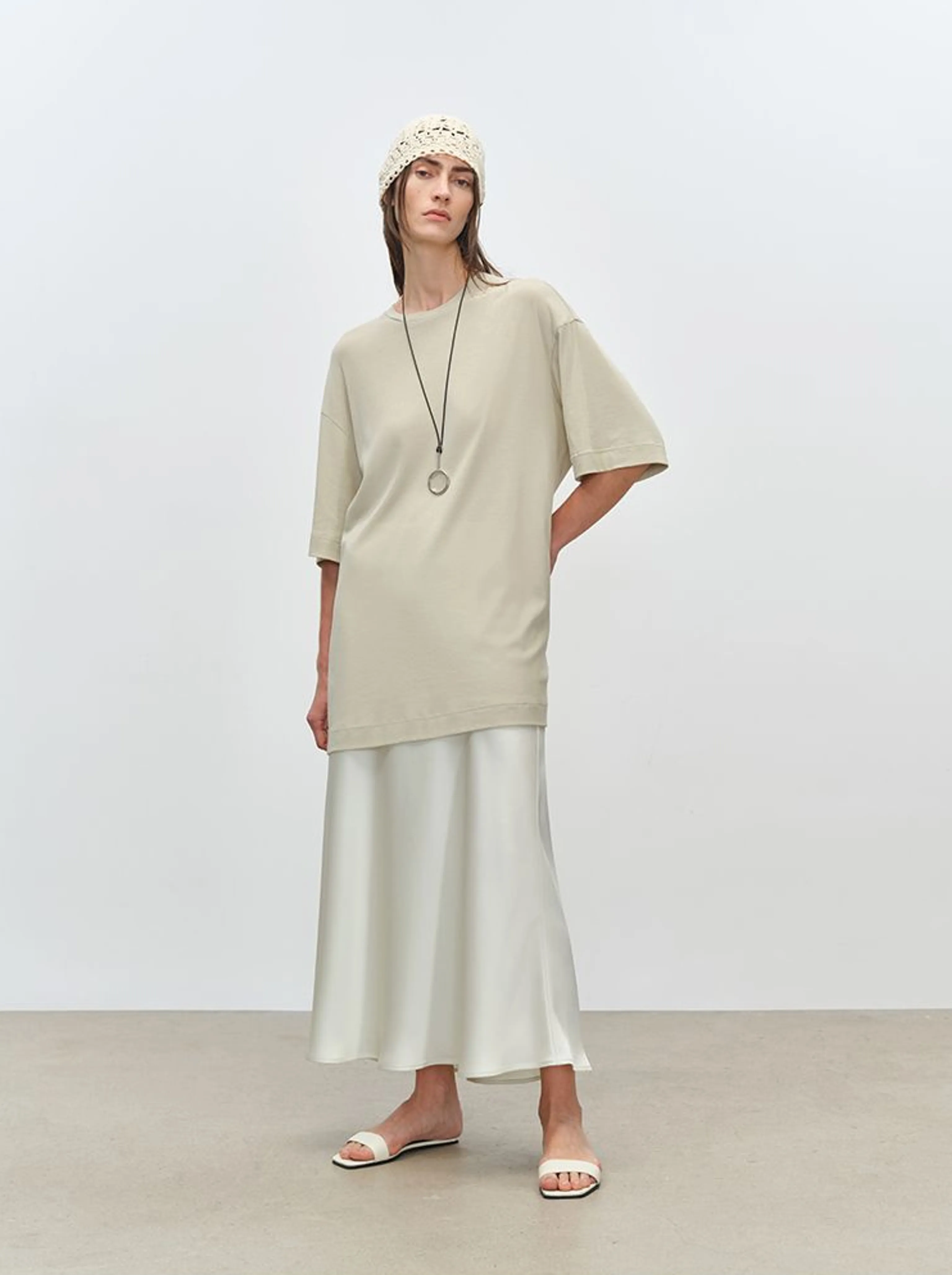 Bias Satin A-Line Skirt - Image 2