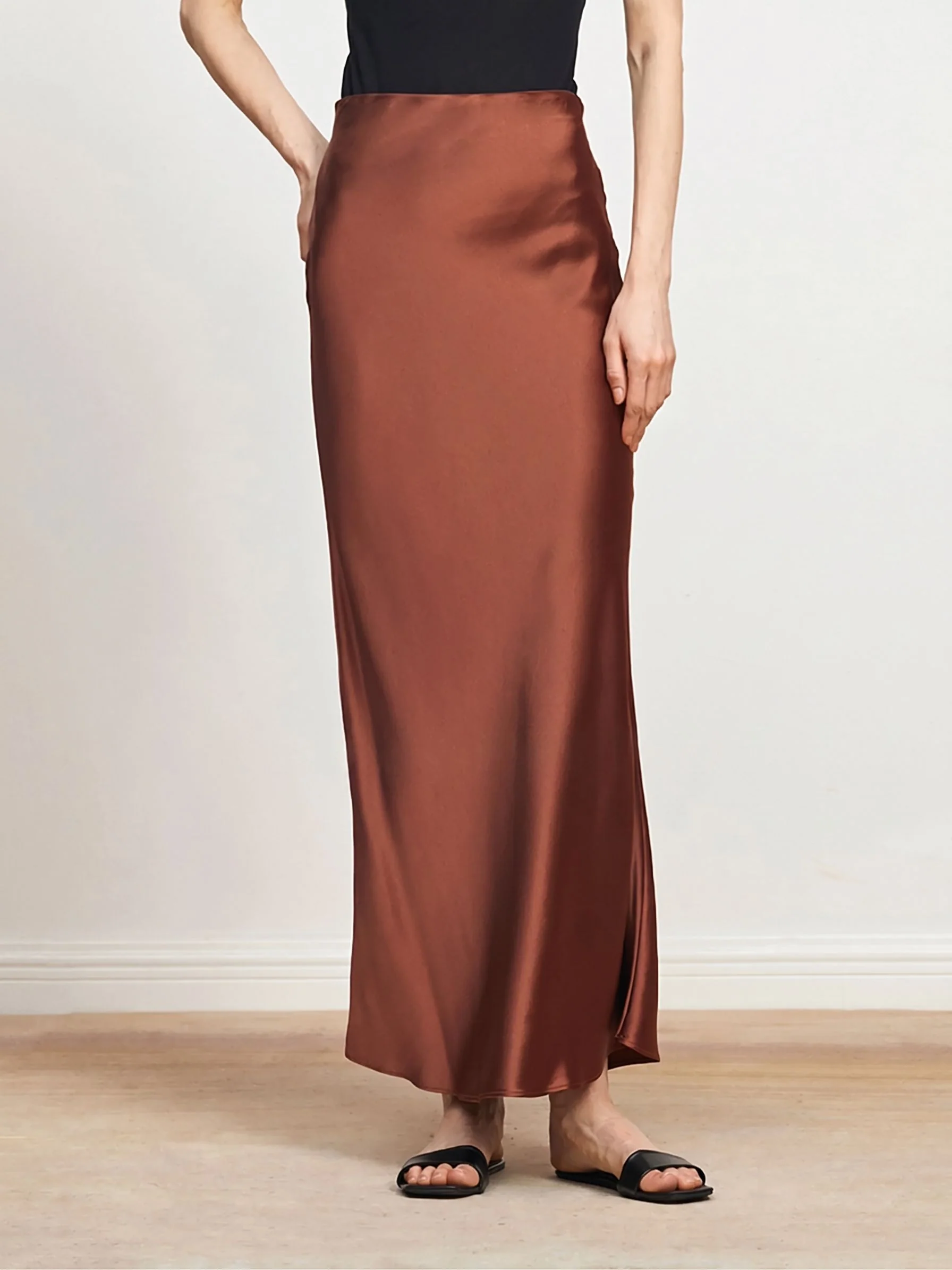 Bias Satin Maxi Skirt