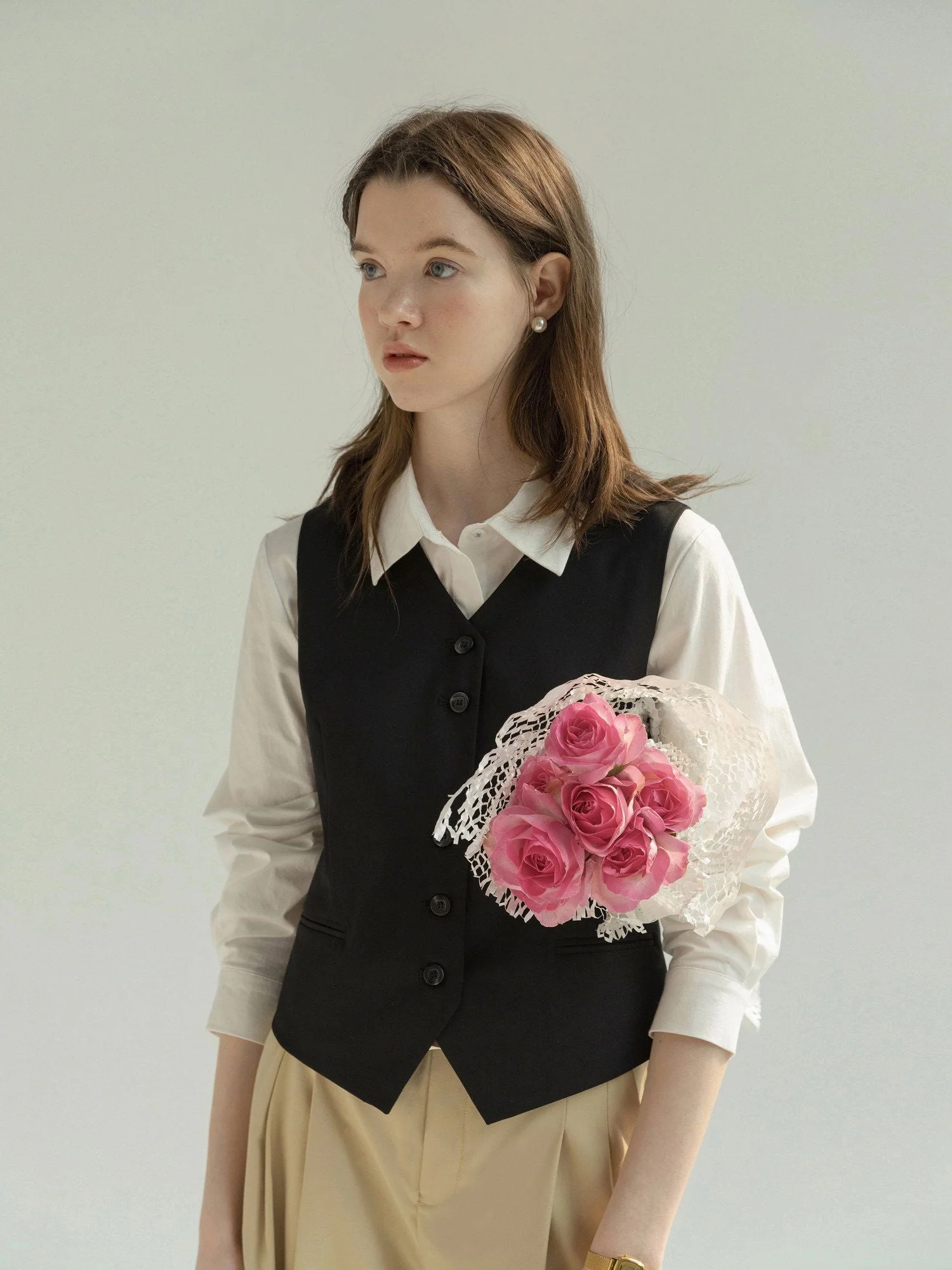 Black Buttoned Vest - Image 4
