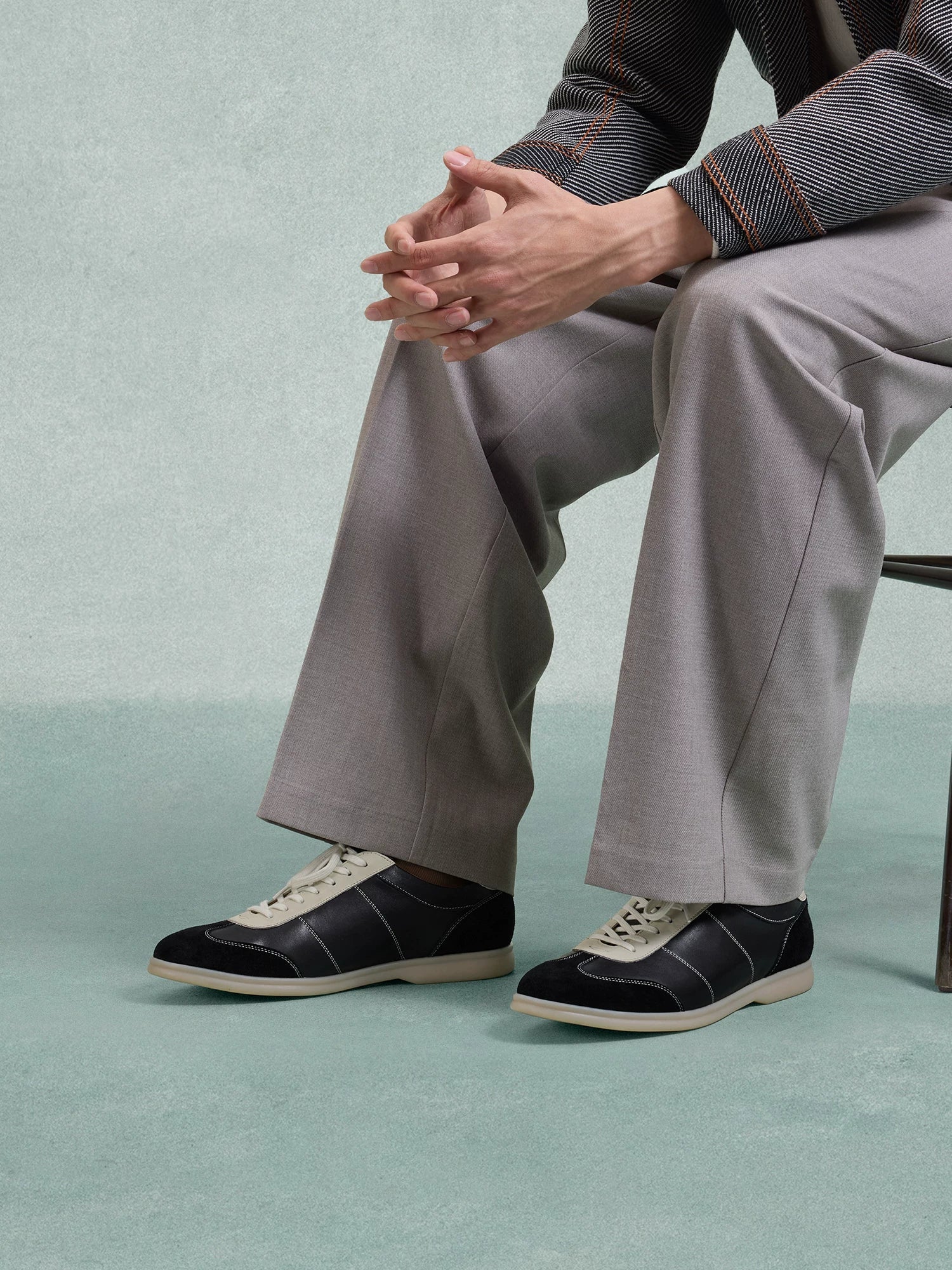 Black Calf Leather Retro Sneaker - Image 4