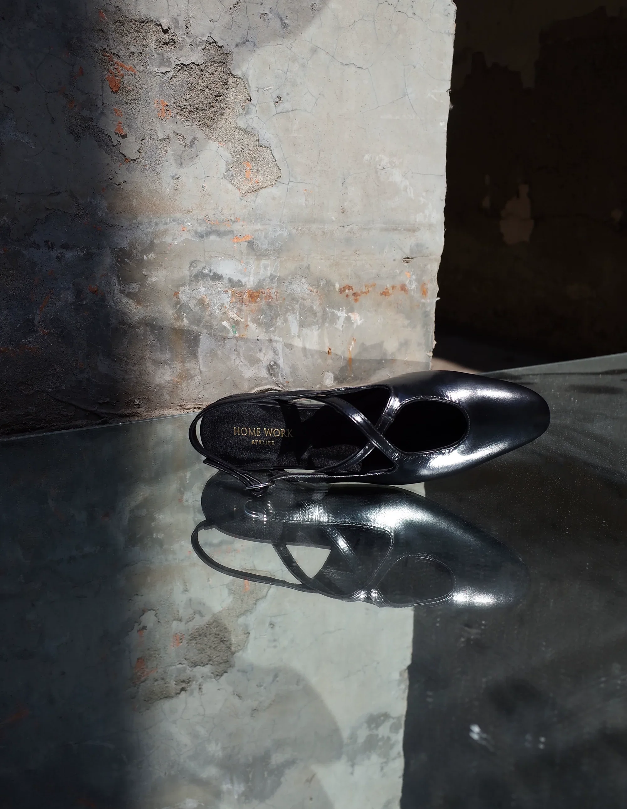 Black Cross-Strap Slingback Flats - Image 5