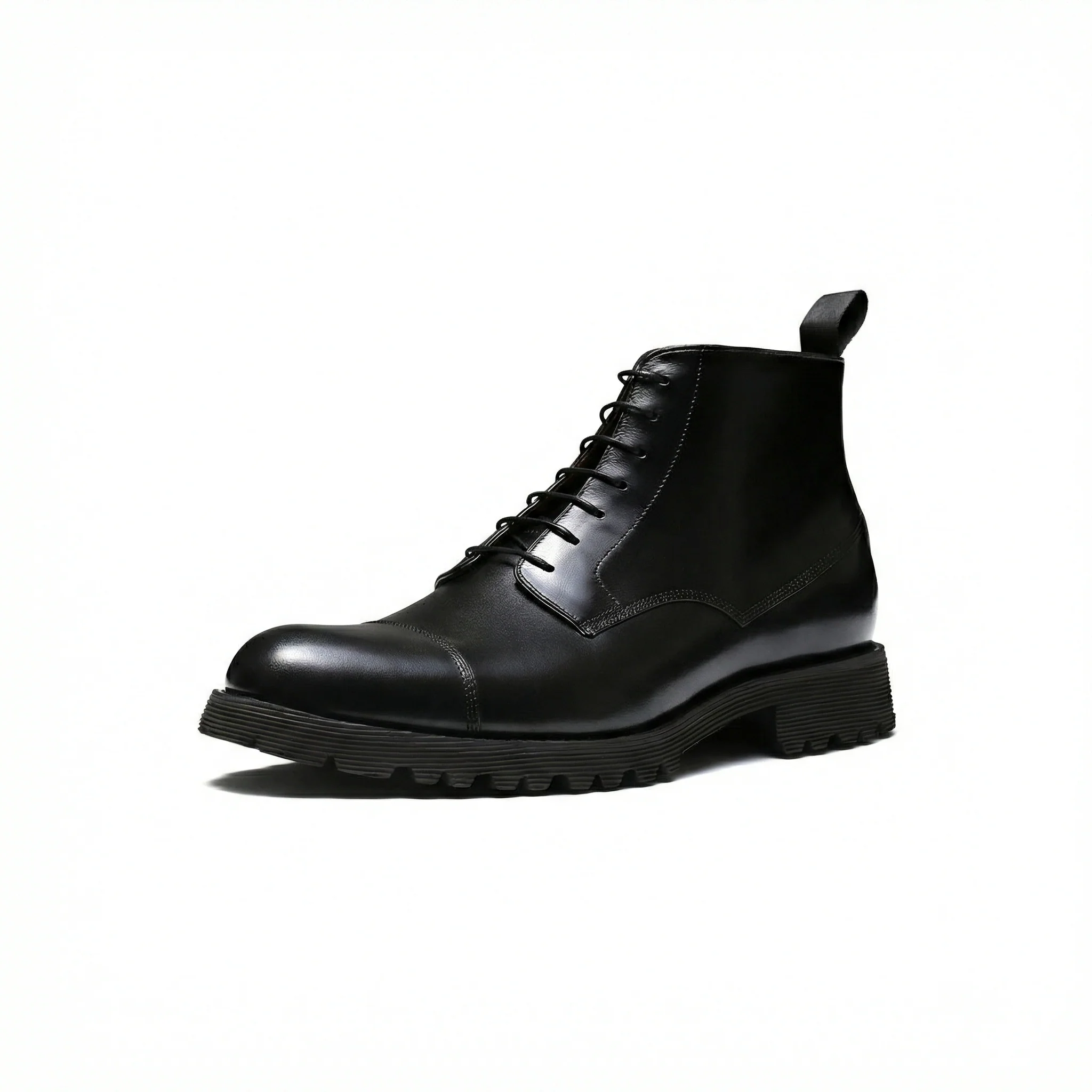 Black High-Top Leather Boots - Image 2