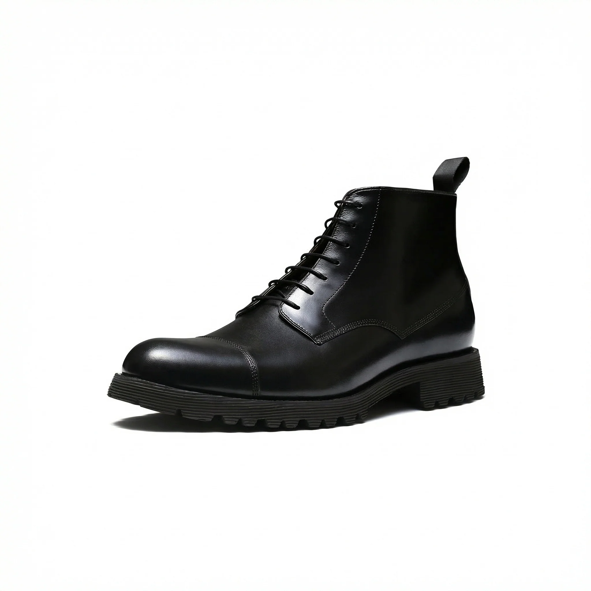 Black High-Top Leather Boots - Image 3