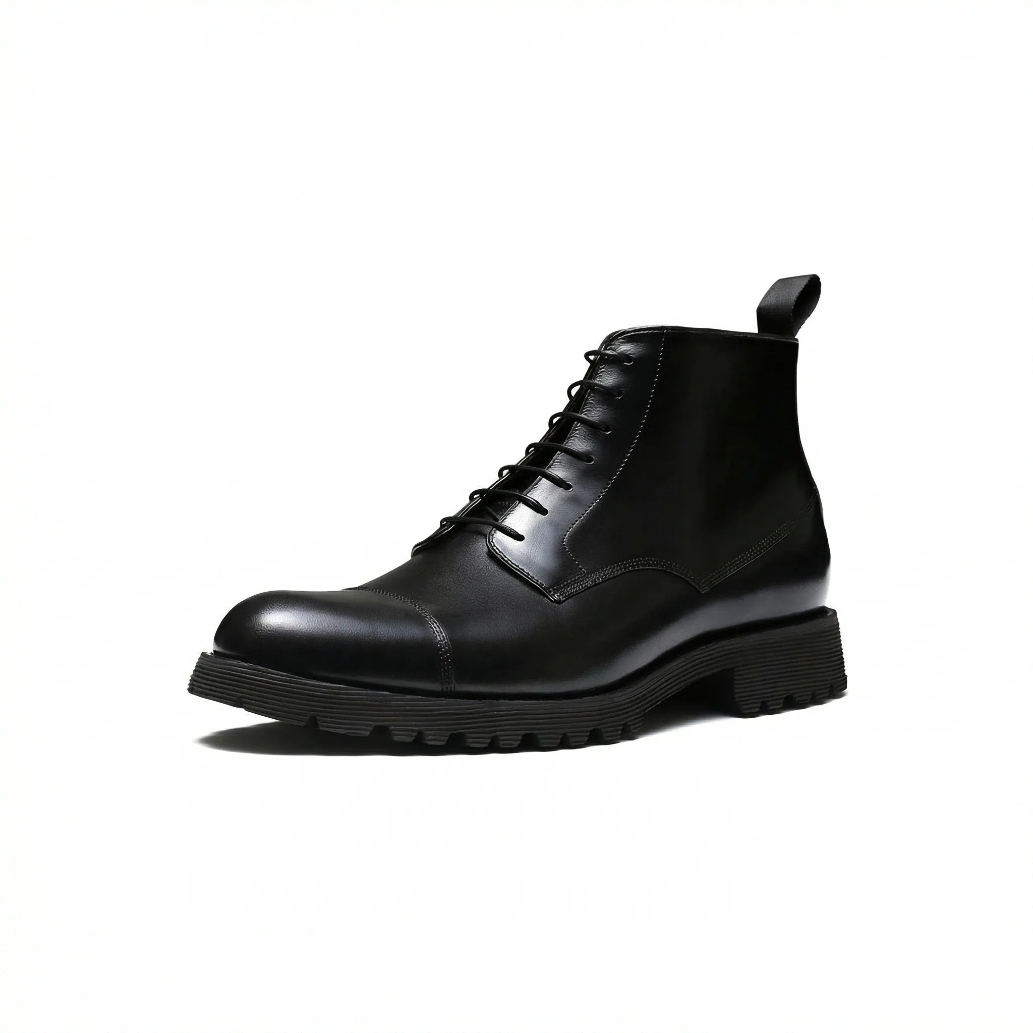 Black High-Top Leather Boots - Image 4