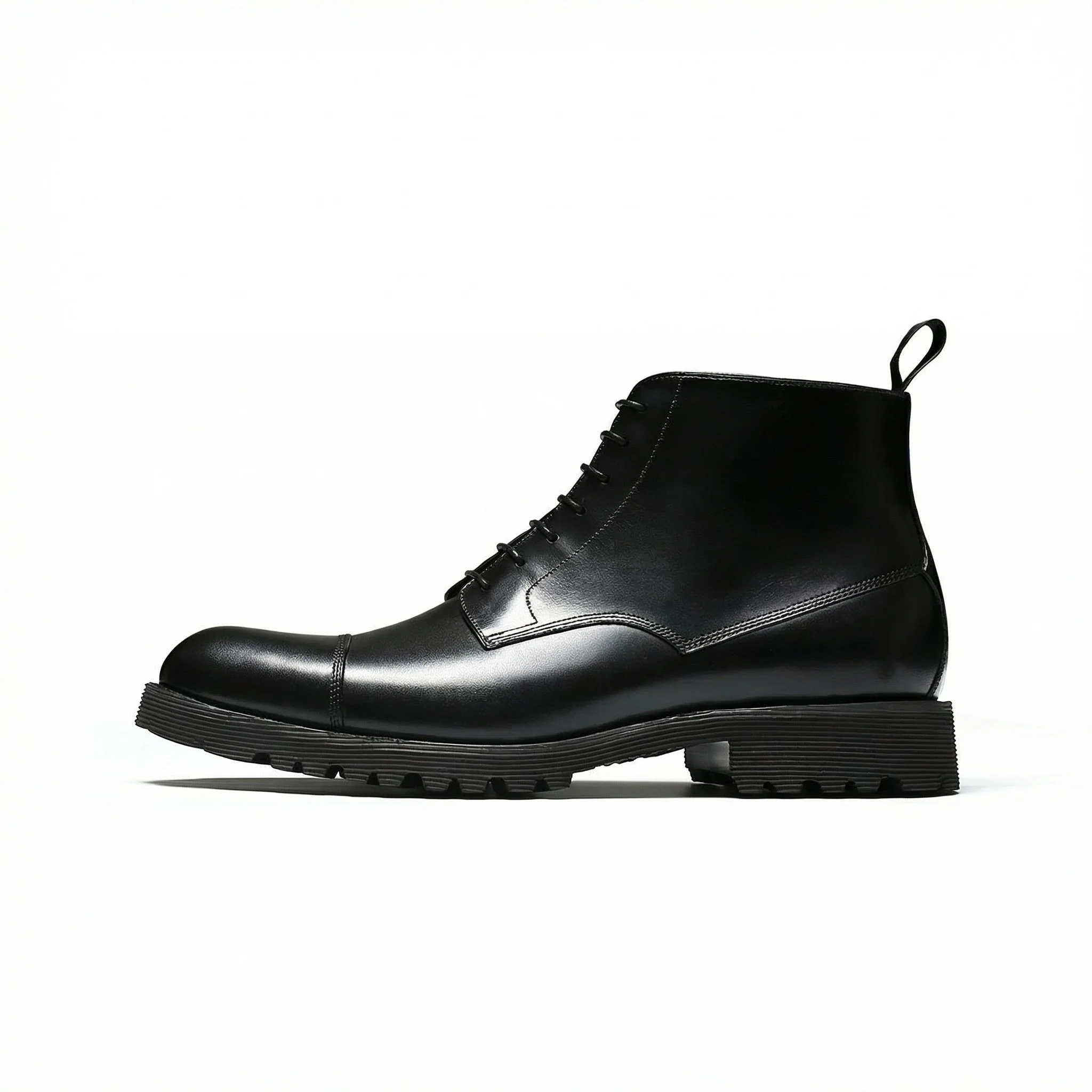 Black High-Top Leather Boots - Image 6