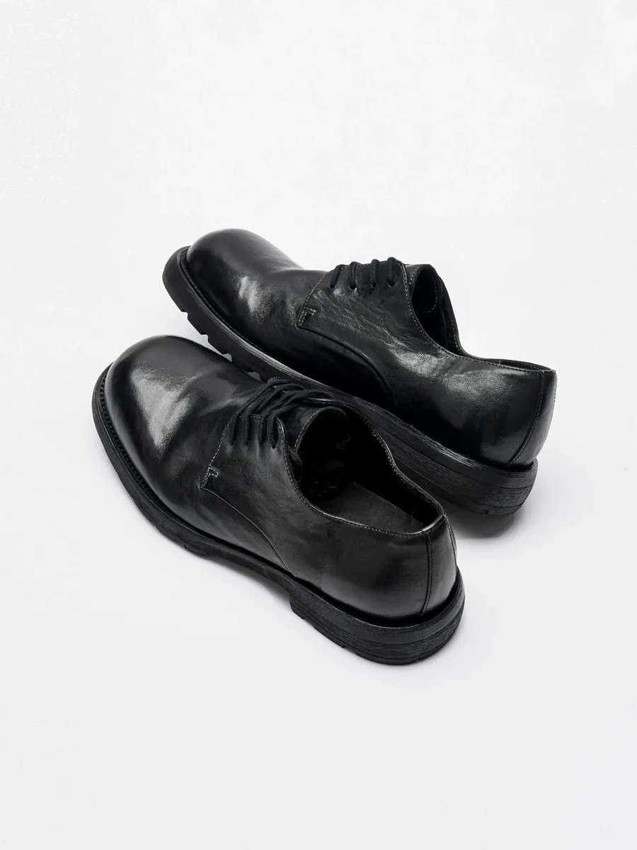 Black Horse Leather Derby Shoes - Image 2
