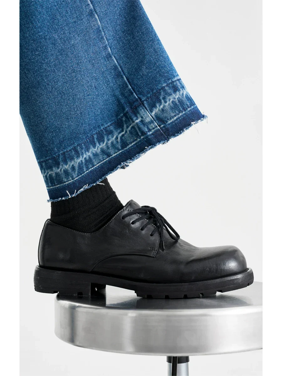 Black Horse Leather Derby Shoes - Image 4
