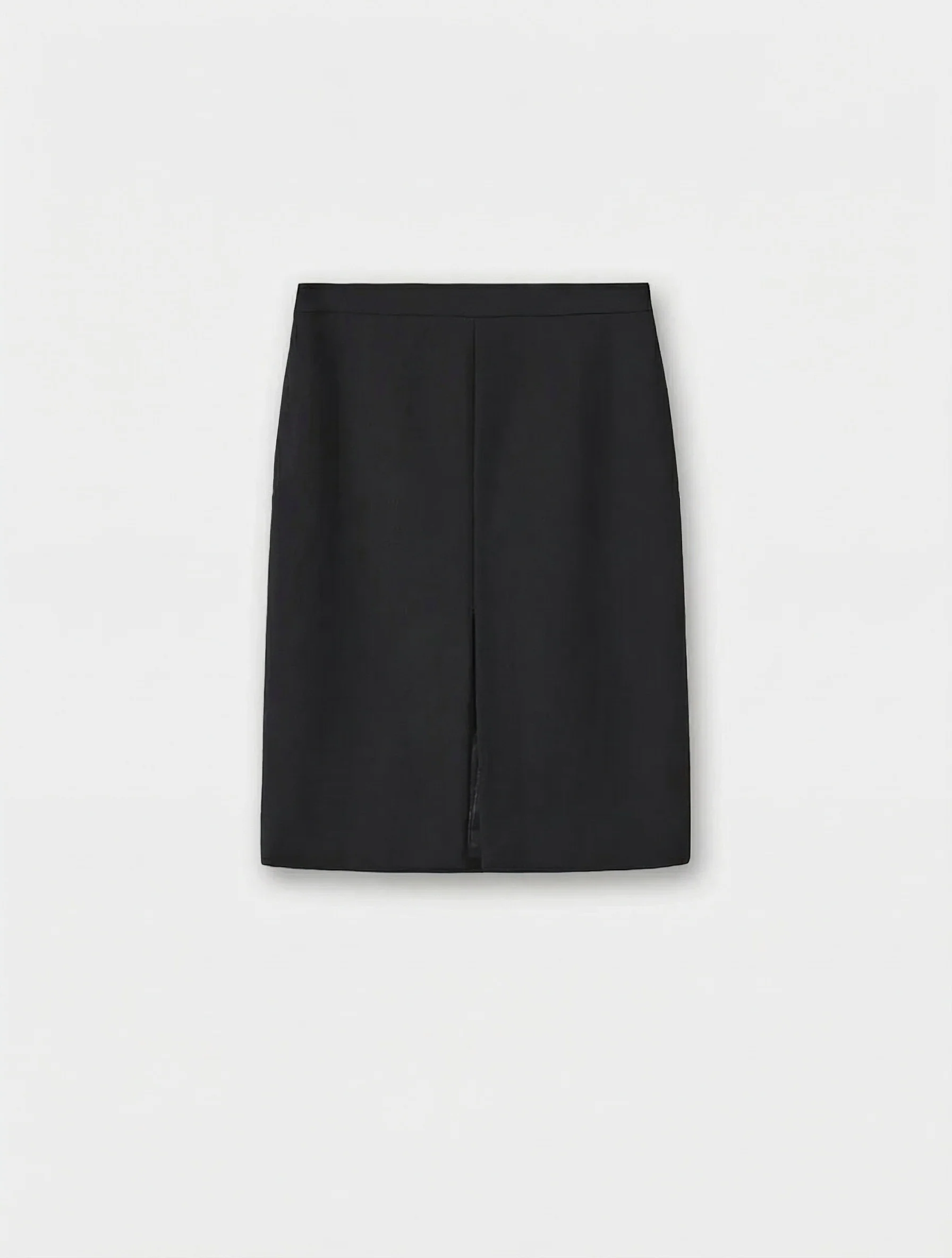 Black Knee-Length Slit Skirt