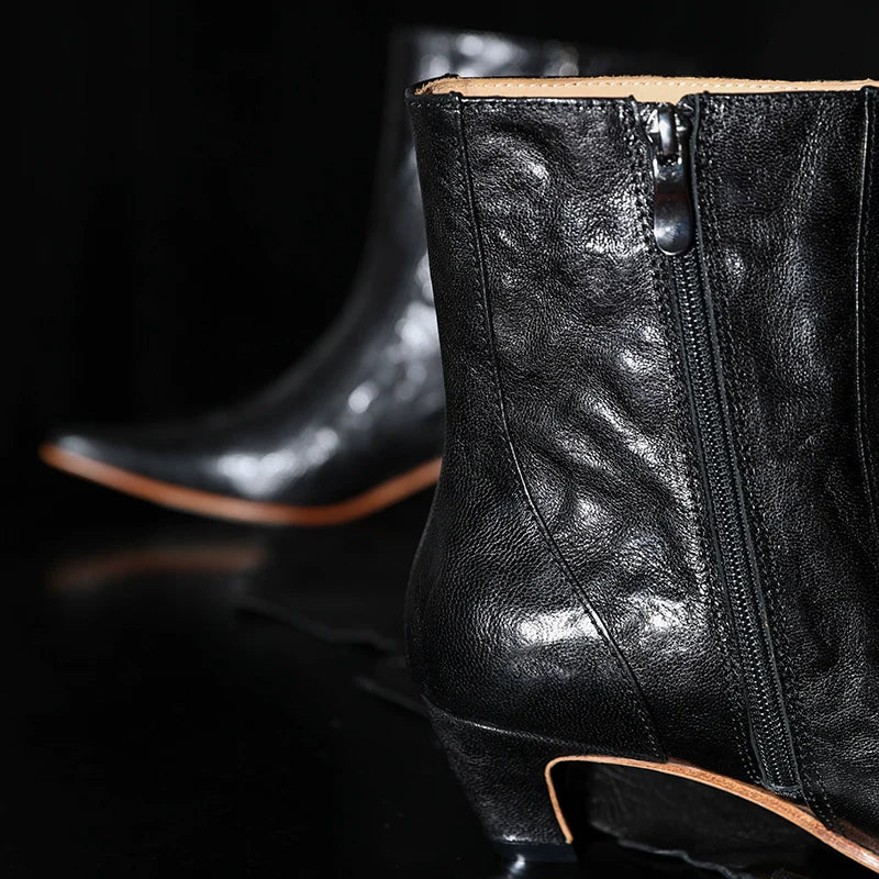 Black Leather Ankle Boots - Image 4