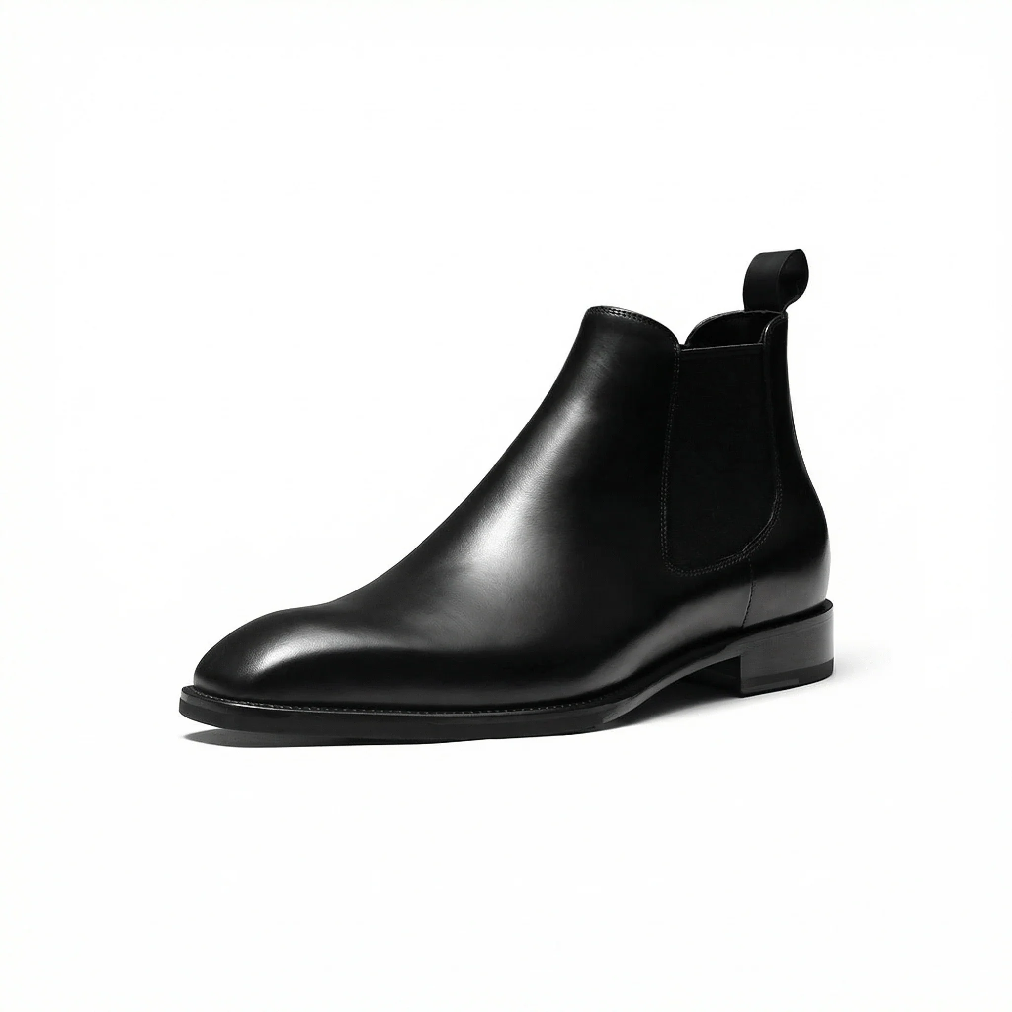 Black Leather Chelsea Boots