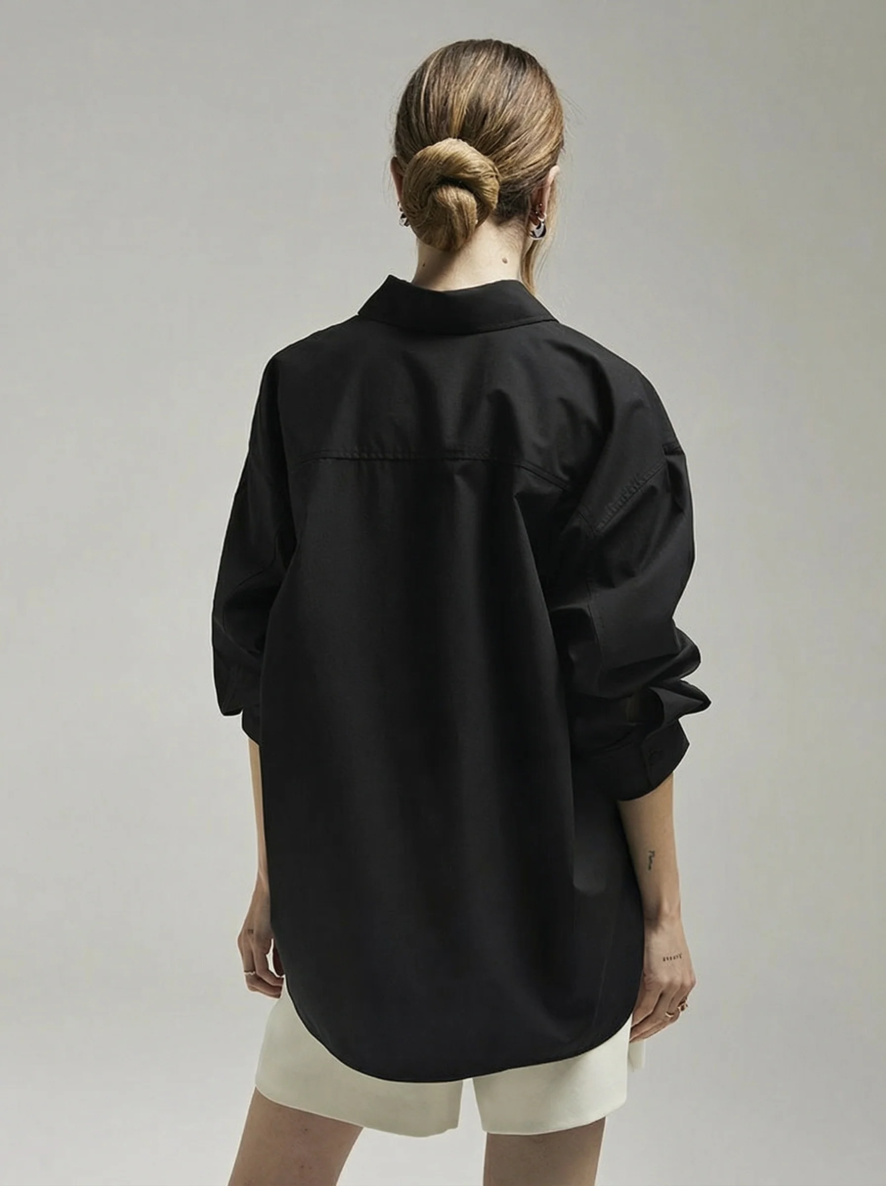 Black Loose-Fit Shirt & Shorts - Image 3