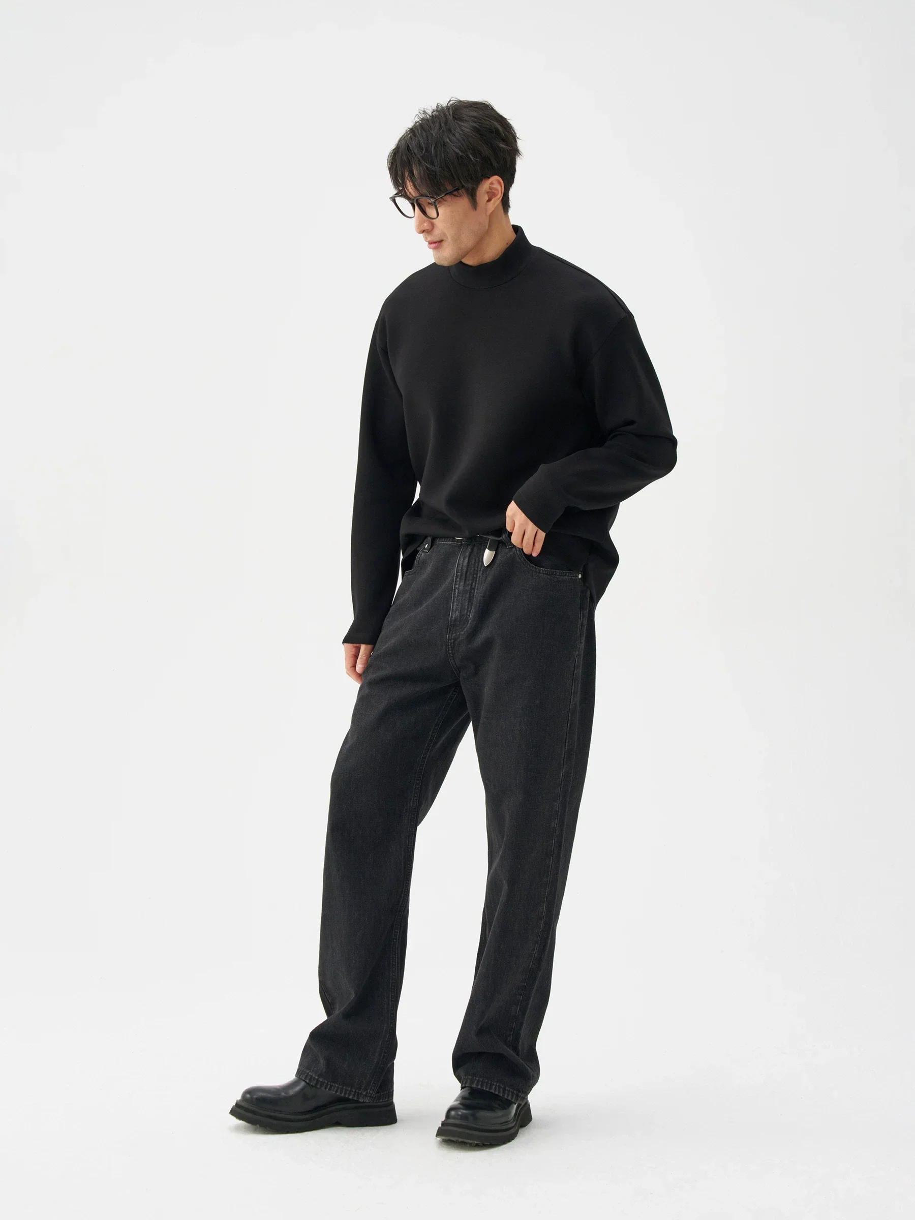 Black Mockneck Pullover - Image 2