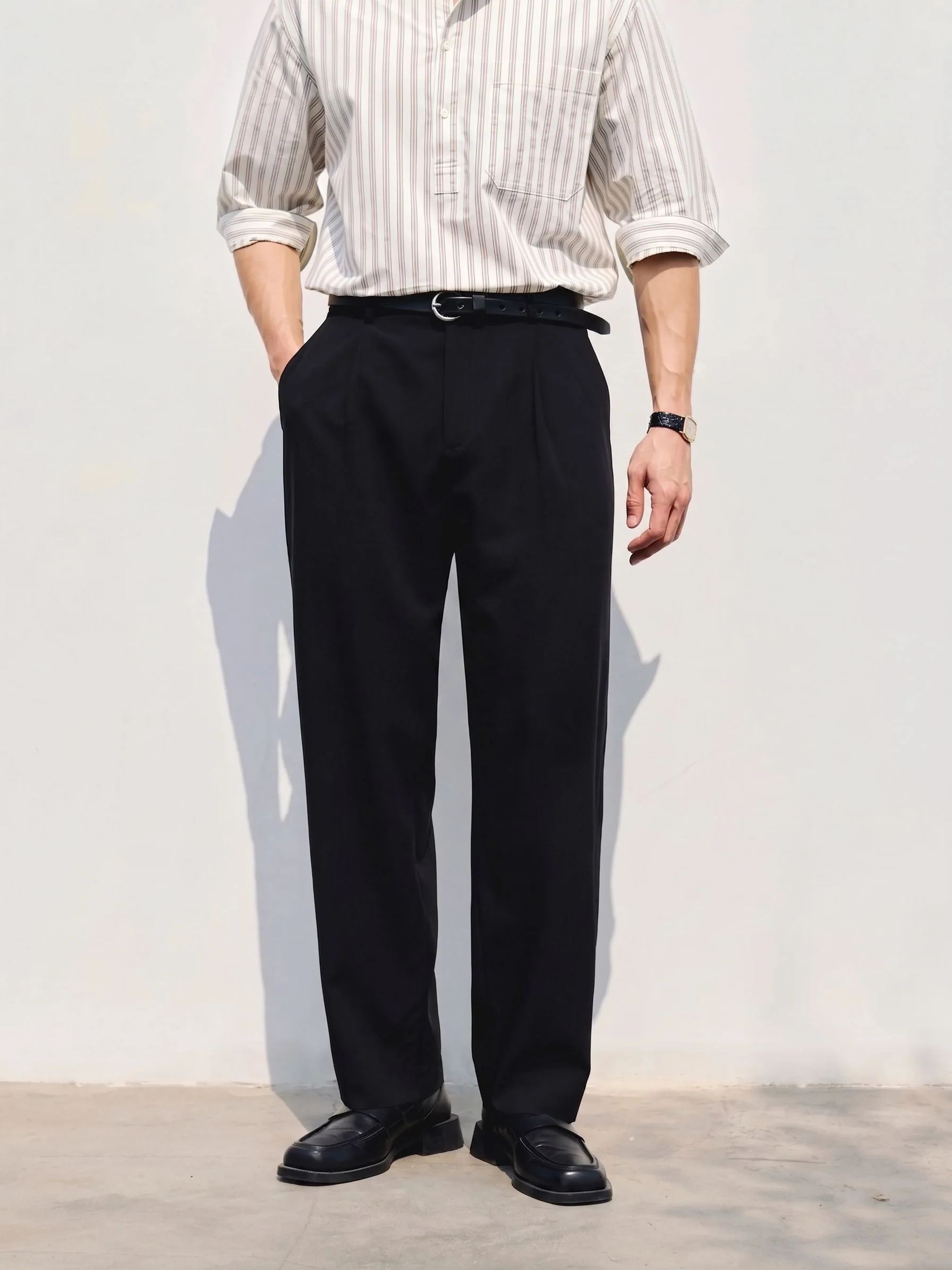 Black Pleated Trousers