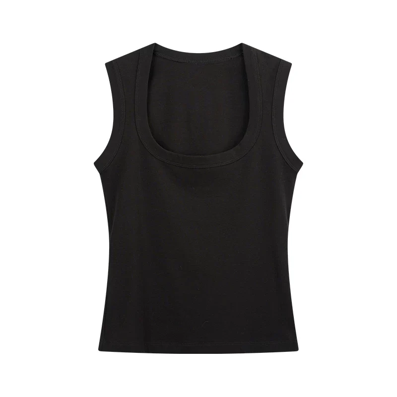 Black Scoop Neck Tank Top - Image 12