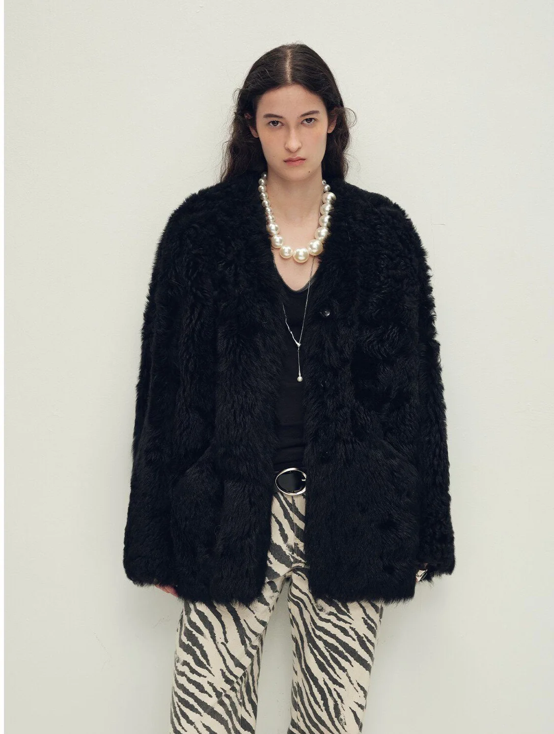 Black Shearling Jacket - Image 10