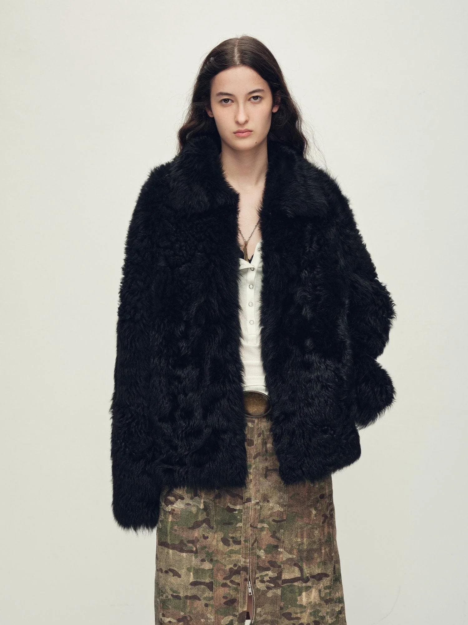 Black Shearling Jacket - Image 4